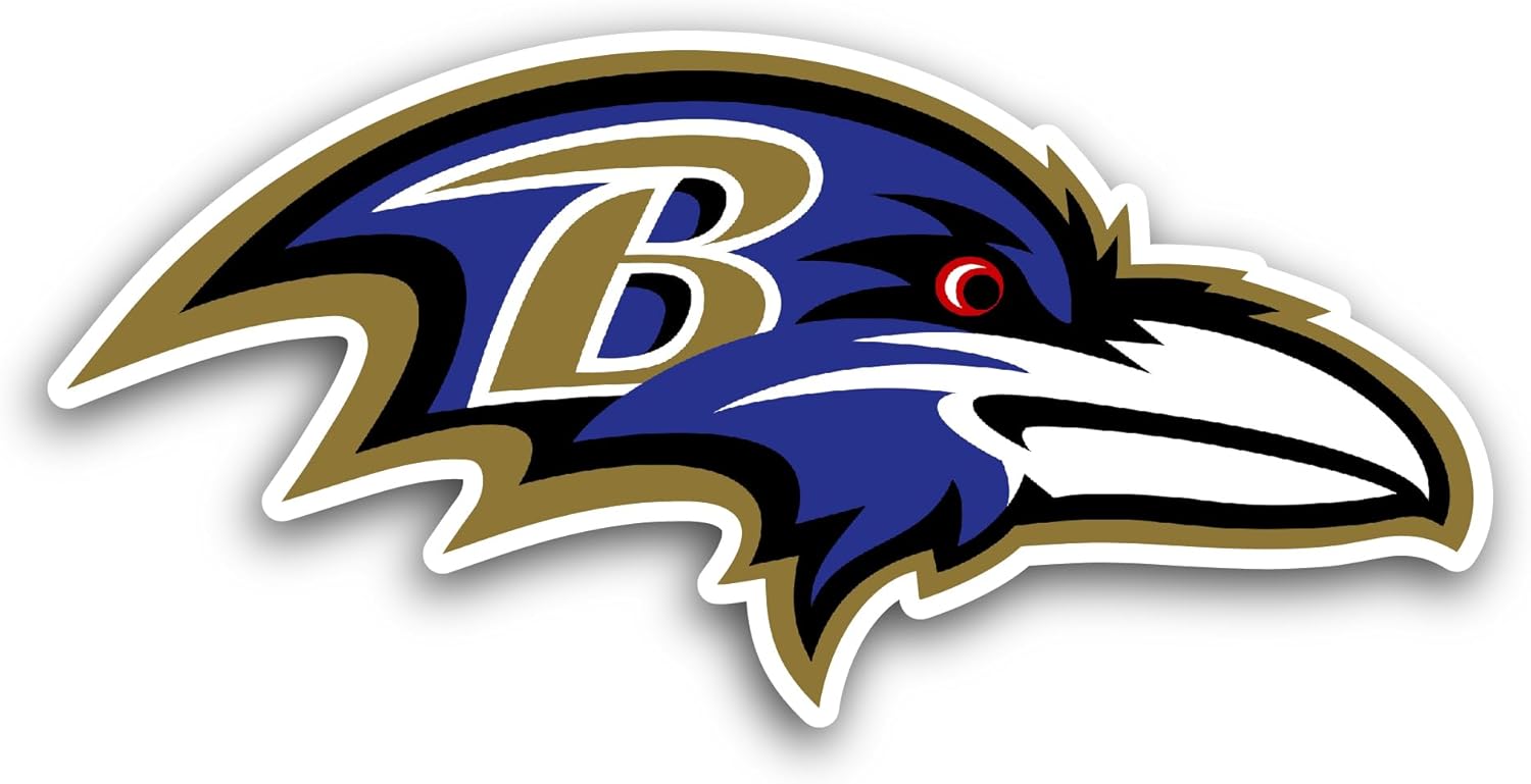 2 (Pieces) 3" and 5" Baltim0re Ravens Decal Sticker, Waterproof Vinyl Decals for Many Purpose Like Cars, Trucks, Laptops, Phones, Windows and More