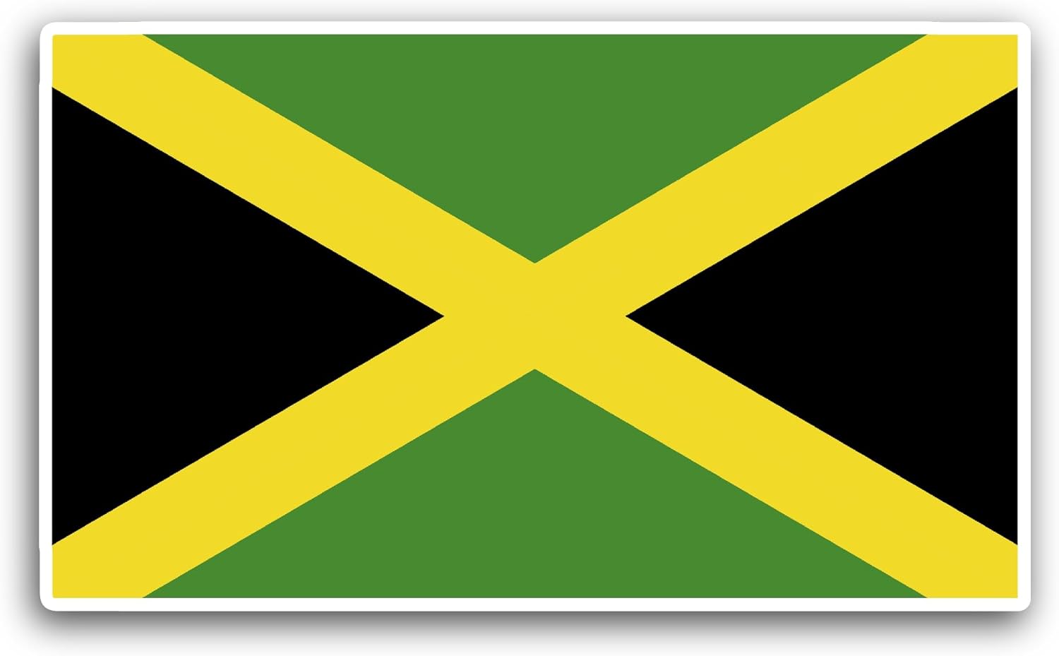 2 (Pieces) 3" and 5" Jamaica Flag Sticker, Waterproof Vinyl Decals for Many Purpose Like Cars, Trucks, Laptops, Phones, Windows and More