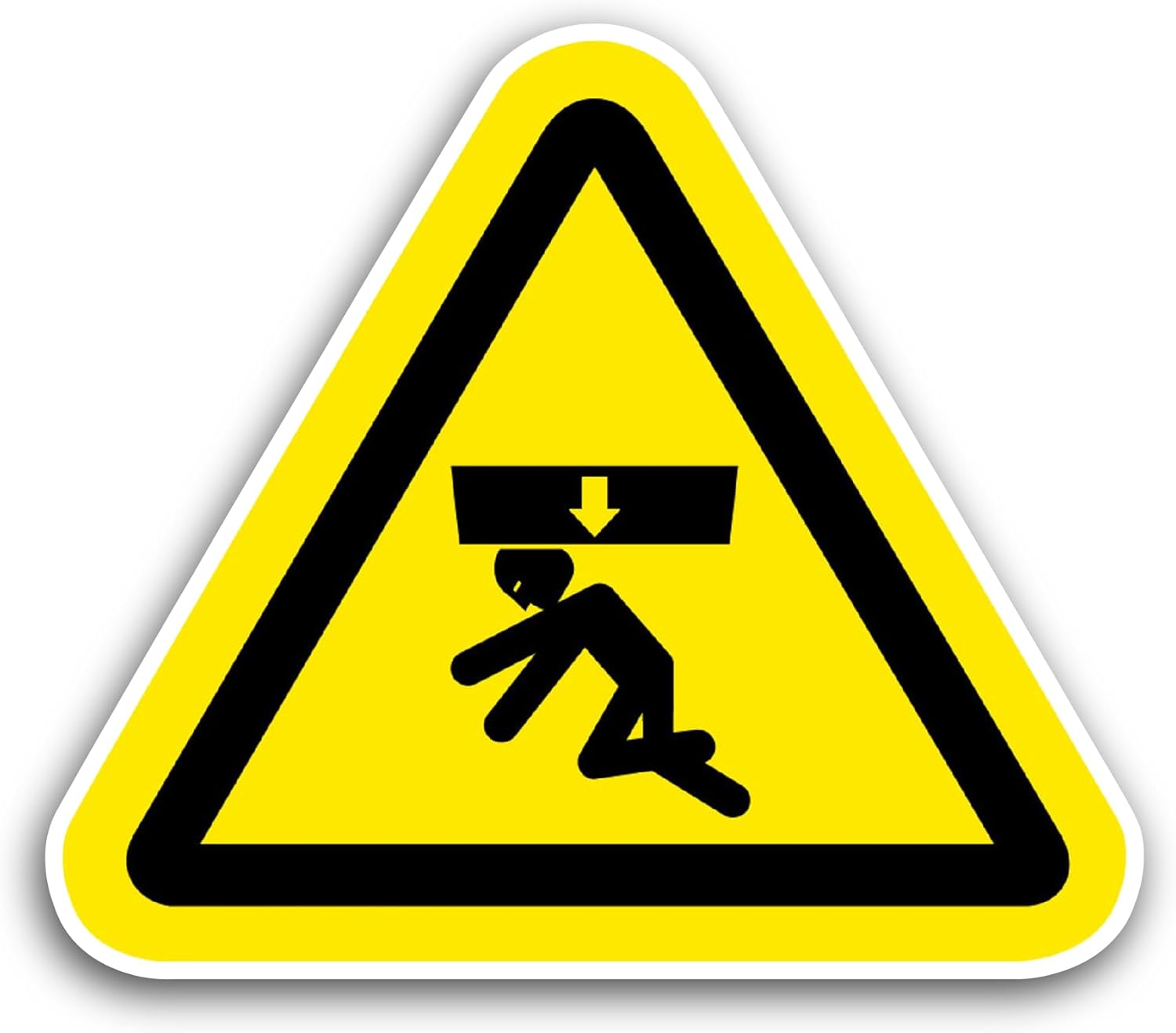 2 (Pieces) 3" and 5" Warning Lift Correctly Symbol Sticker, Waterproof Vinyl Decals for Many Purpose Like Cars, Trucks, Laptops, Phones, Windows and More