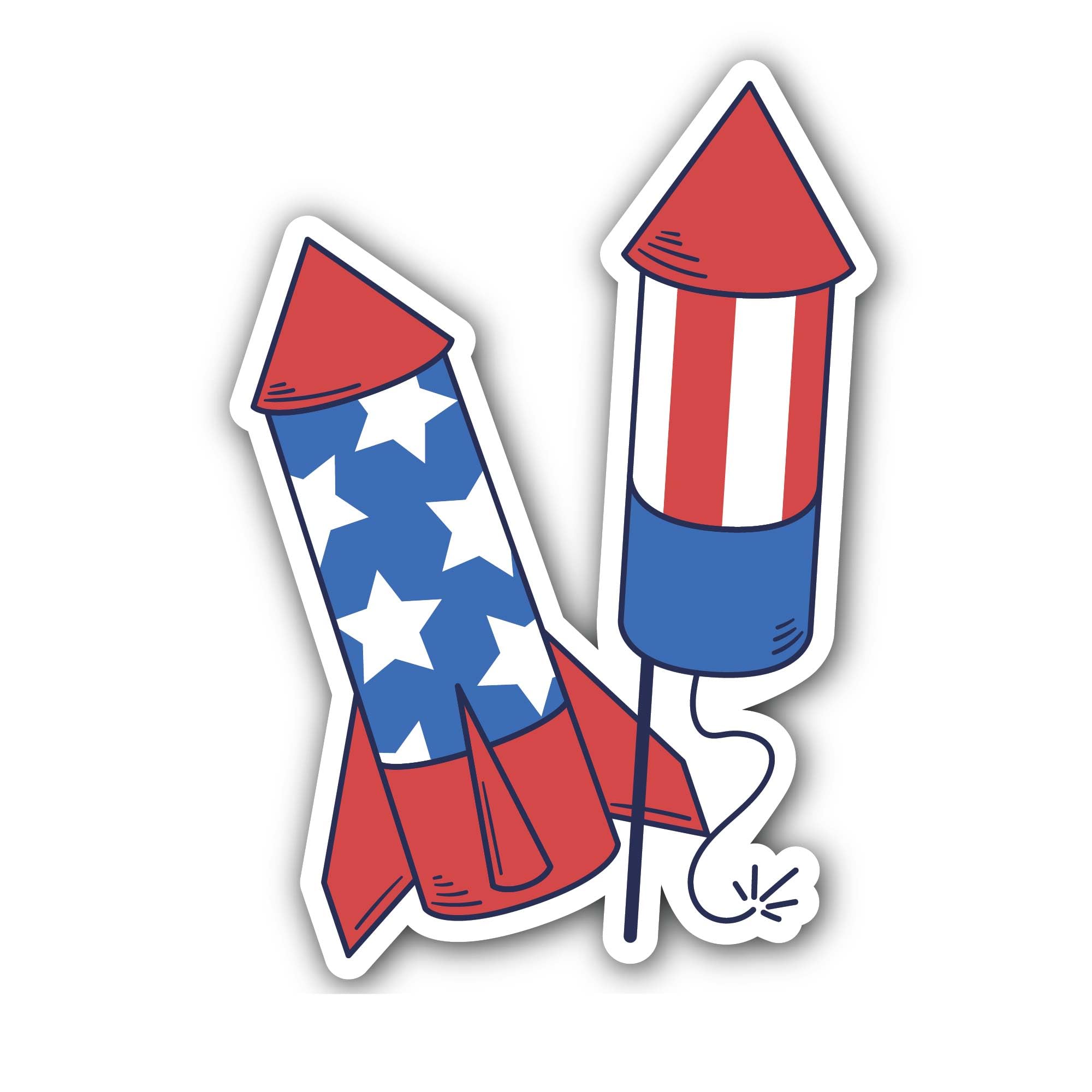 2 (Pieces) 3" and 5" Firework Sticker, Waterproof Vinyl Decals for Many Purpose Like Cars, Trucks, L