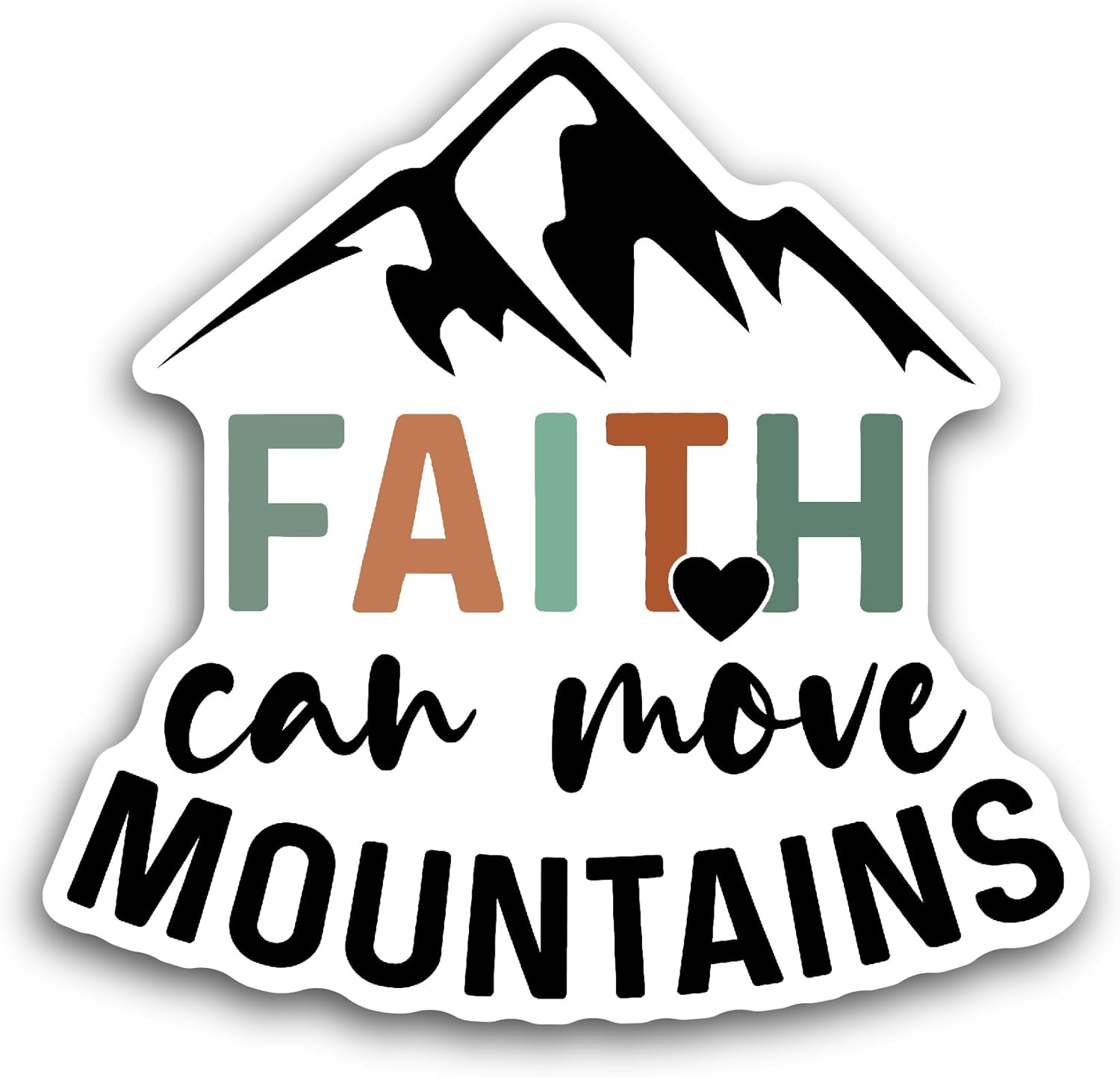 2 (Pieces) 3" and 5" Faith Text Sticker, Waterproof Vinyl Decals for Many Purpose Like Cars, Trucks, Laptops, Phones, Windows and More