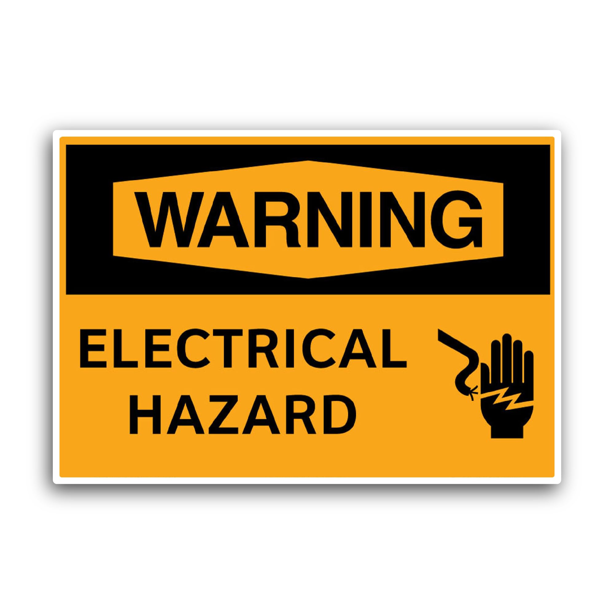 2 (Pieces) 3" and 5" Warning Electrical Hazard Sticker, Waterproof Vinyl Decals for Many Purpose Lik