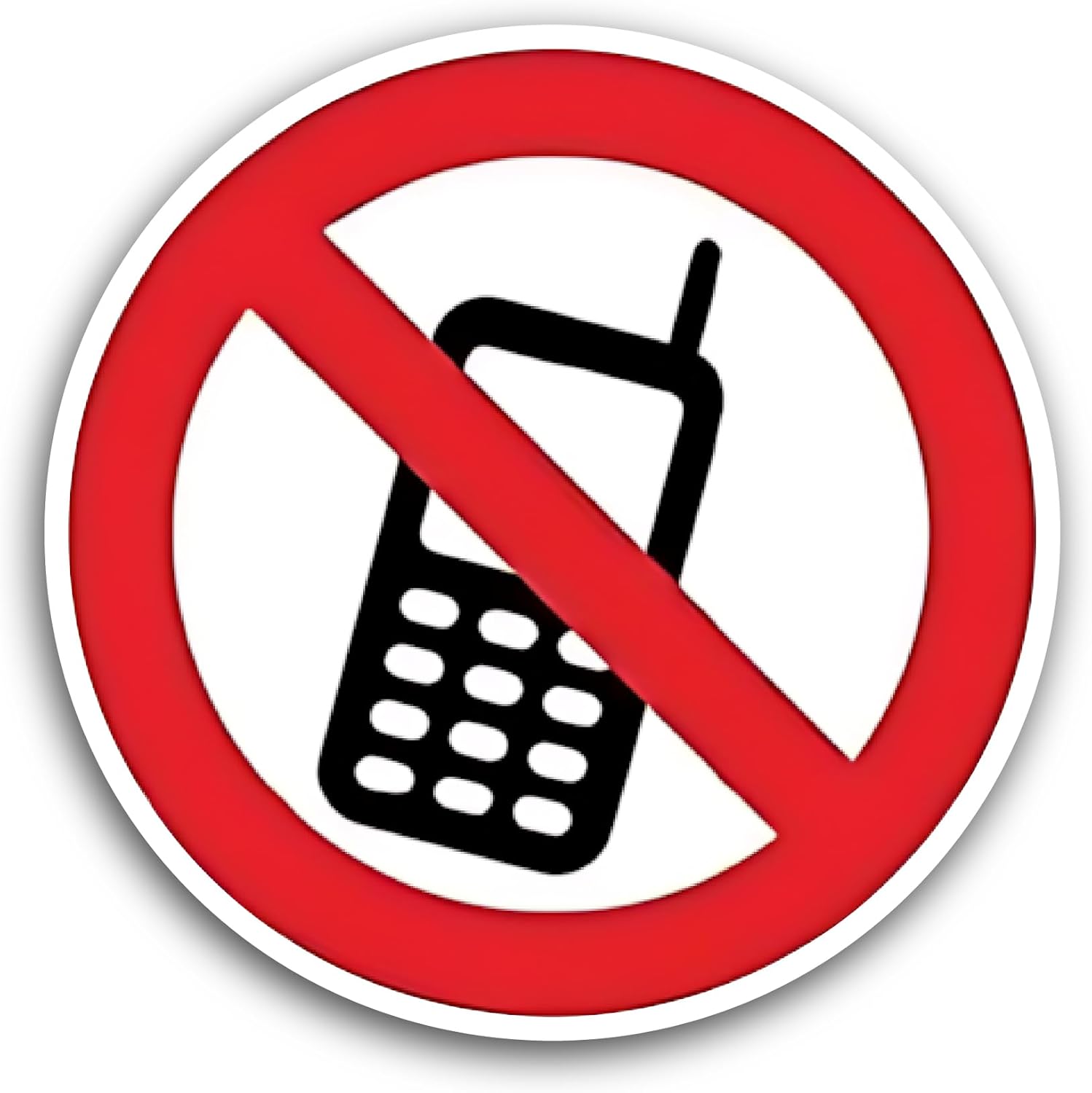 2 (Pieces) 3" and 5" No Cell Phone Sticker, Waterproof Vinyl Decals for Many Purpose Like Cars, Trucks, Laptops, Phones, Windows and More
