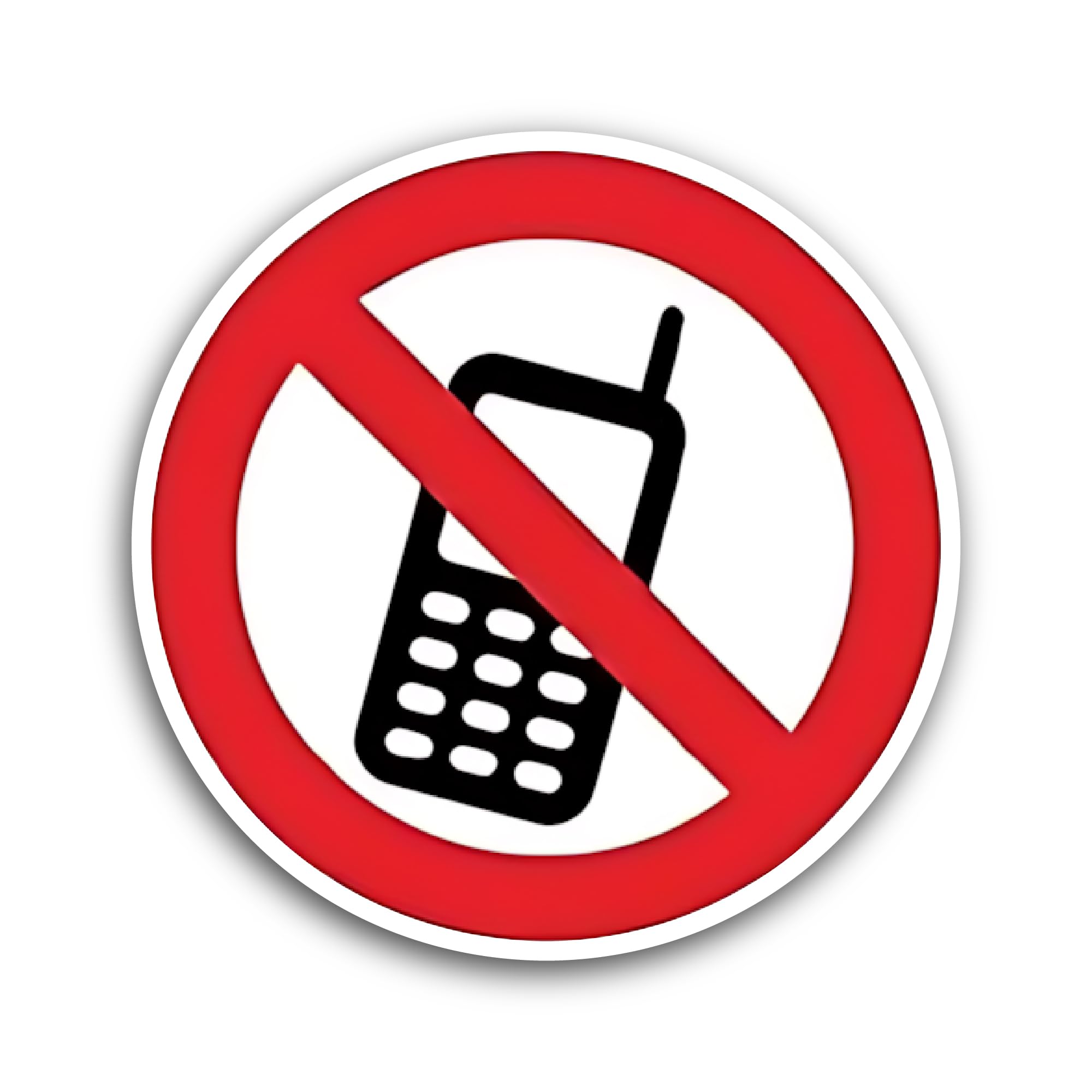 2 (Pieces) 3" and 5" No Cell Phone Sticker, Waterproof Vinyl Decals for Many Purpose Like Cars, Truc