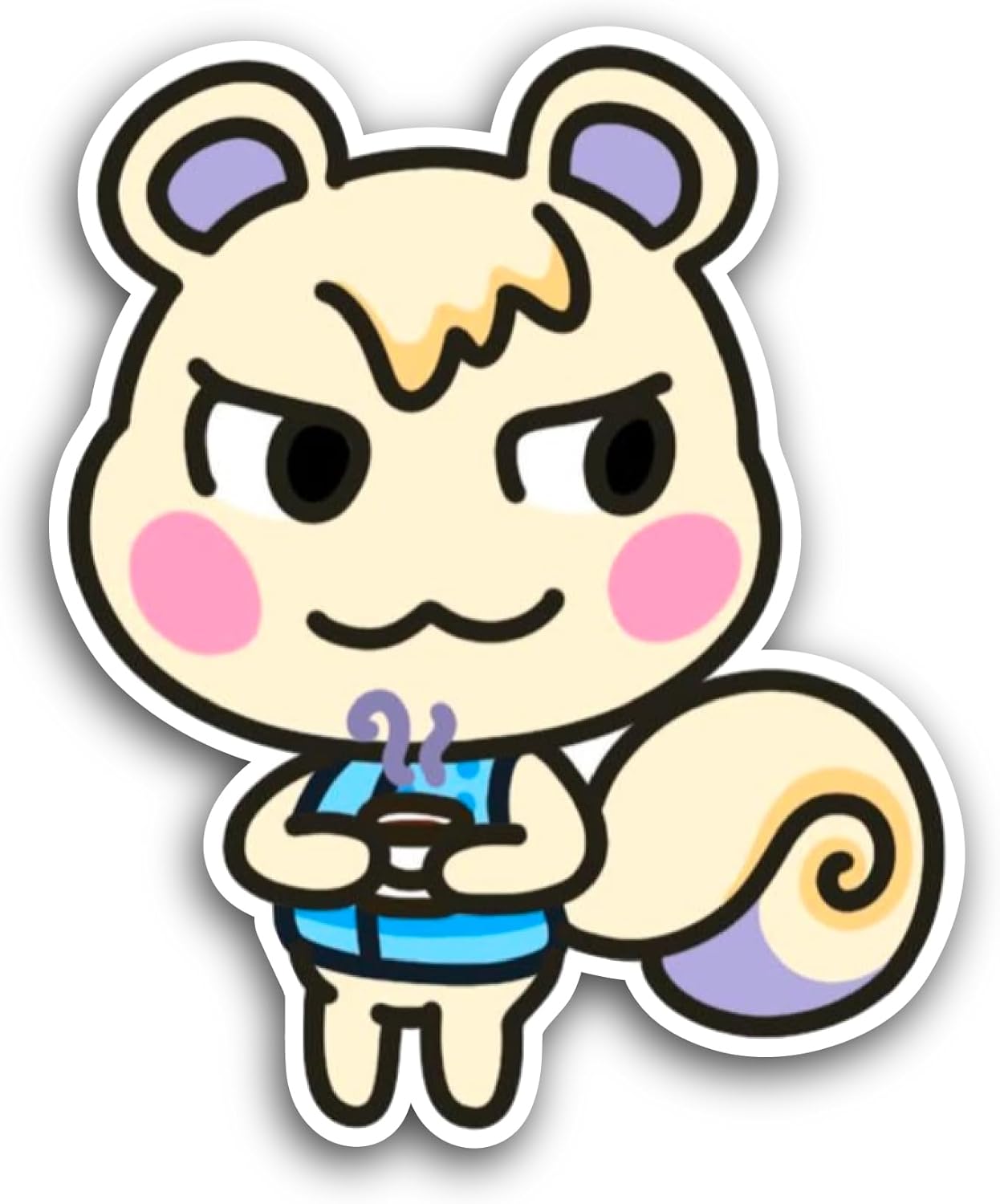 2 (Pieces) 3" and 5" Cute Beautiful Cartoon Cat Sticker, Waterproof Vinyl Decals for Many Purpose Like Cars, Trucks, Laptops, Phones, Windows and More