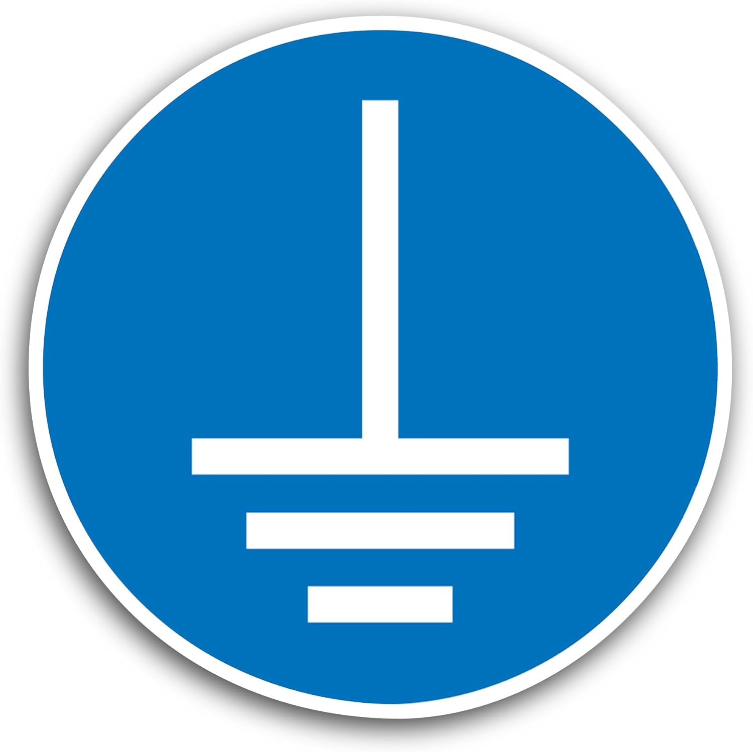 2 (Pieces) 3" and 5" Grounding Icon Sticker, Waterproof Vinyl Decals for Many Purpose Like Cars, Trucks, Laptops, Phones, Windows and More