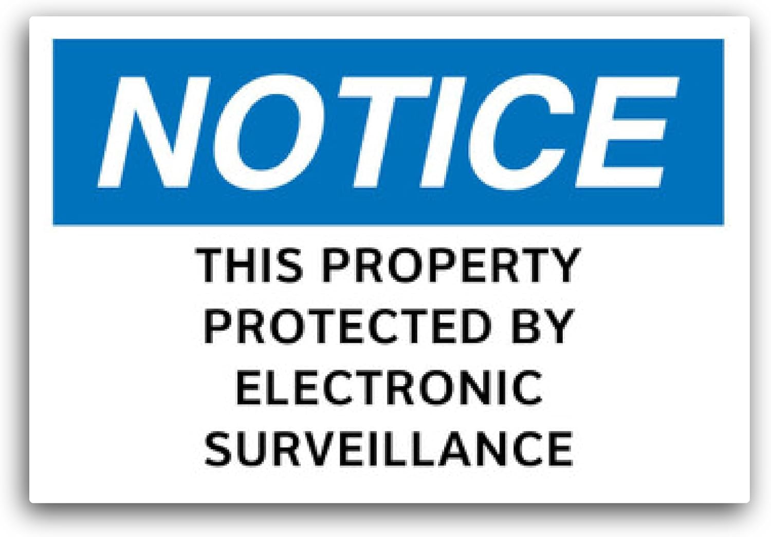 2 (Pieces) 3" and 5" This Property Protected by Electronic Surveillance Sticker, Waterproof Vinyl Decals for Many Purpose Like Cars, Trucks, Laptops, Phones, Windows and More