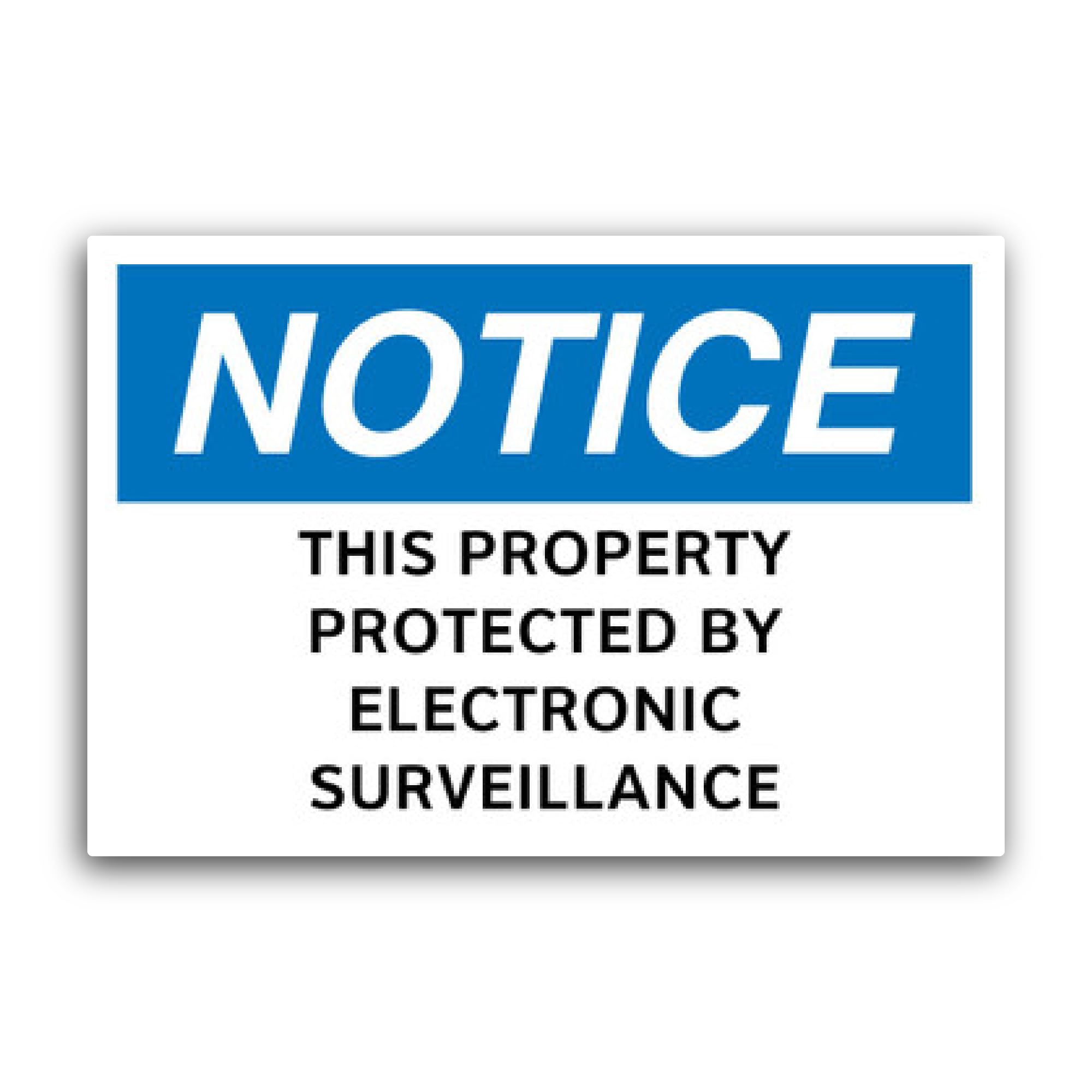 2 (Pieces) 3" and 5" This Property Protected by Electronic Surveillance Sticker, Waterproof Vinyl De