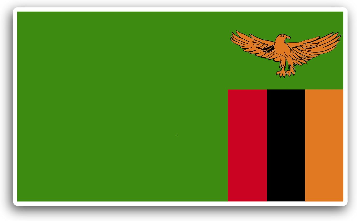 2 (Pieces) 3" and 5" Zambia Flag Sticker, Waterproof Vinyl Decals for Many Purpose Like Cars, Trucks, Laptops, Phones, Windows and More