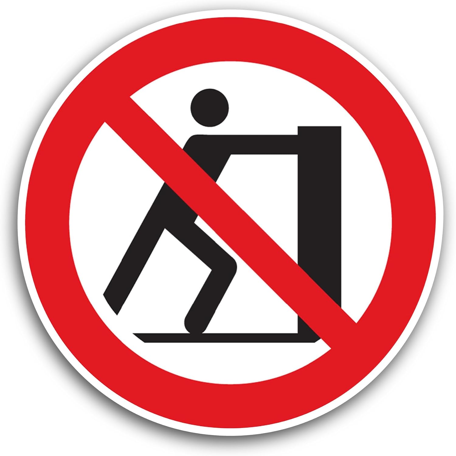 2 (Pieces) 3" and 5" No Pushing Sign Sticker, Waterproof Vinyl Decals for Many Purpose Like Cars, Trucks, Laptops, Phones, Windows and More