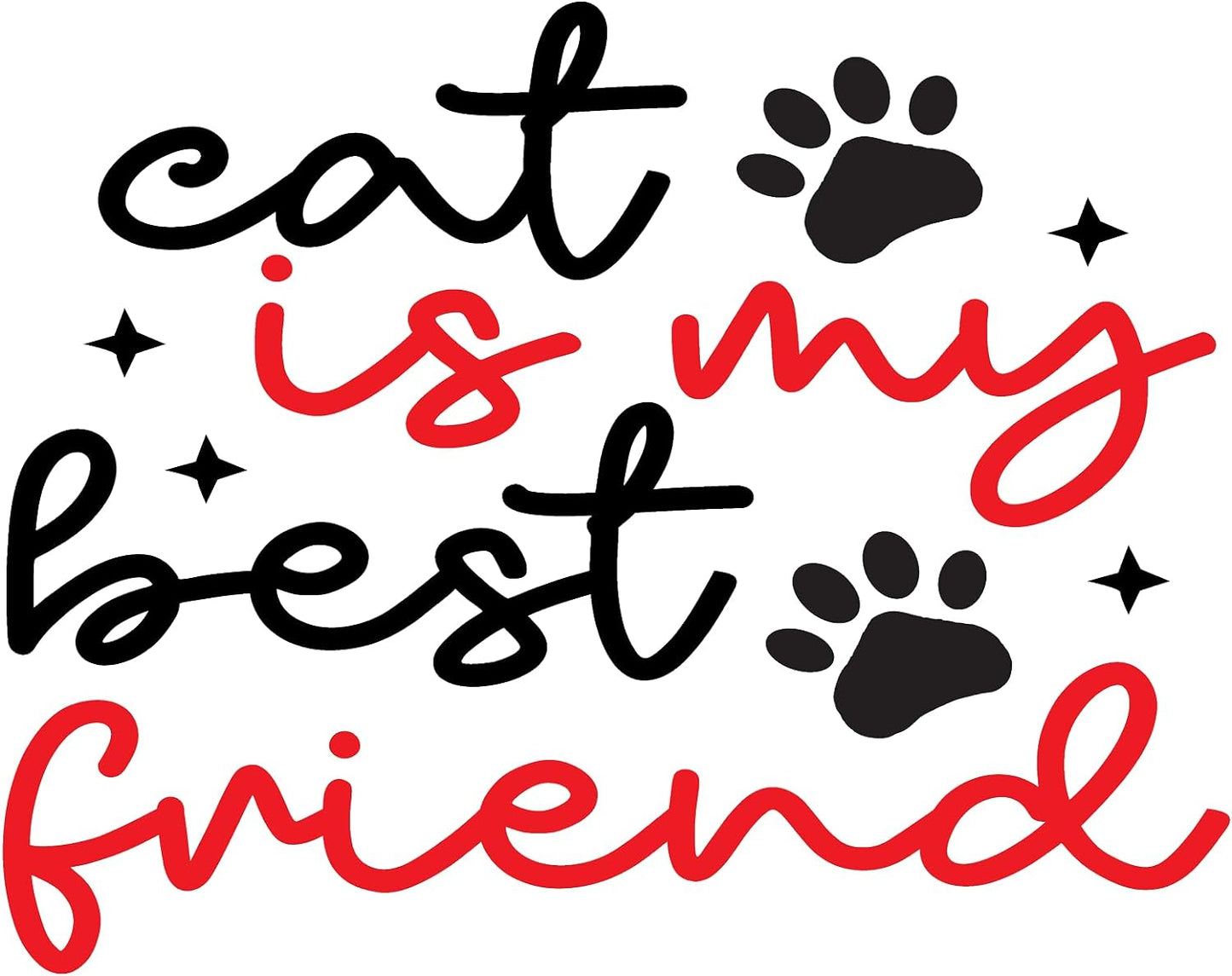 Inspirational Quote "Cat is My Best Friend" Motivational Sticker Vinyl Decal Motivation Stickers- 5" Vinyl Sticker Waterproof