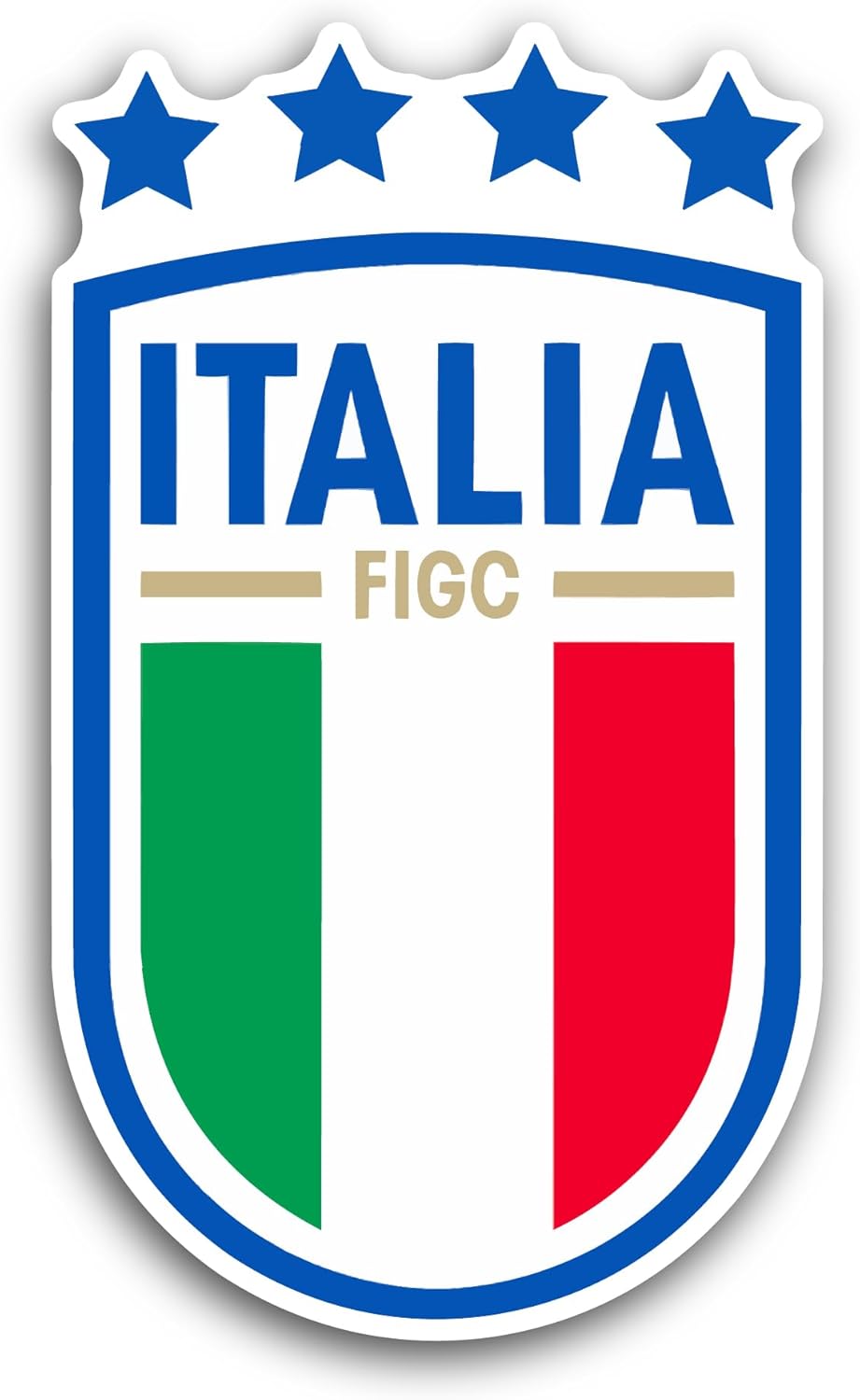 2 (Pieces) 3" and 5" Italy F00tball Team Sticker, Waterproof Vinyl Decals for Many Purpose Like Cars, Trucks, Laptops, Phones, Windows and More