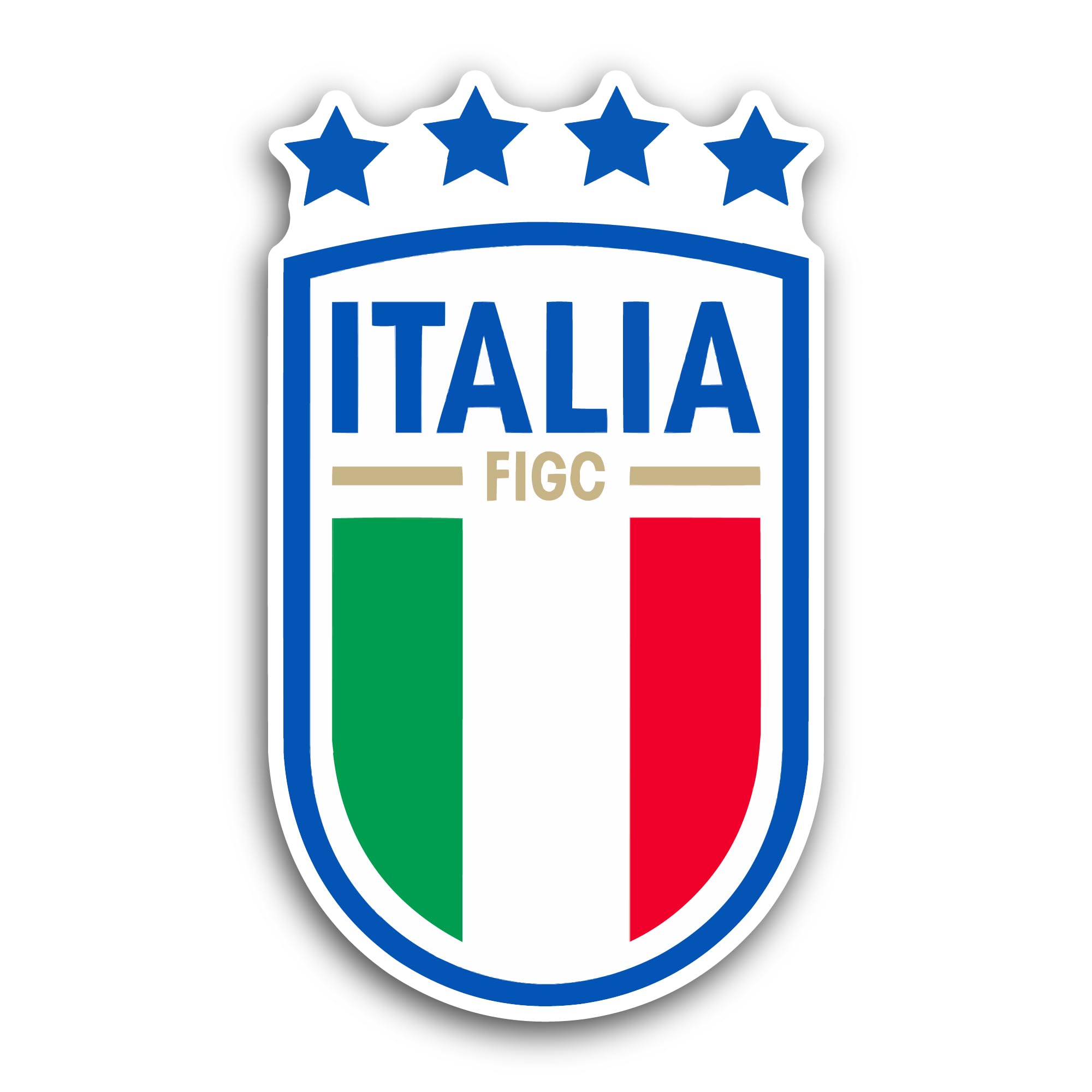 2 (Pieces) 3" and 5" Italy F00tball Team Sticker, Waterproof Vinyl Decals for Many Purpose Like Cars