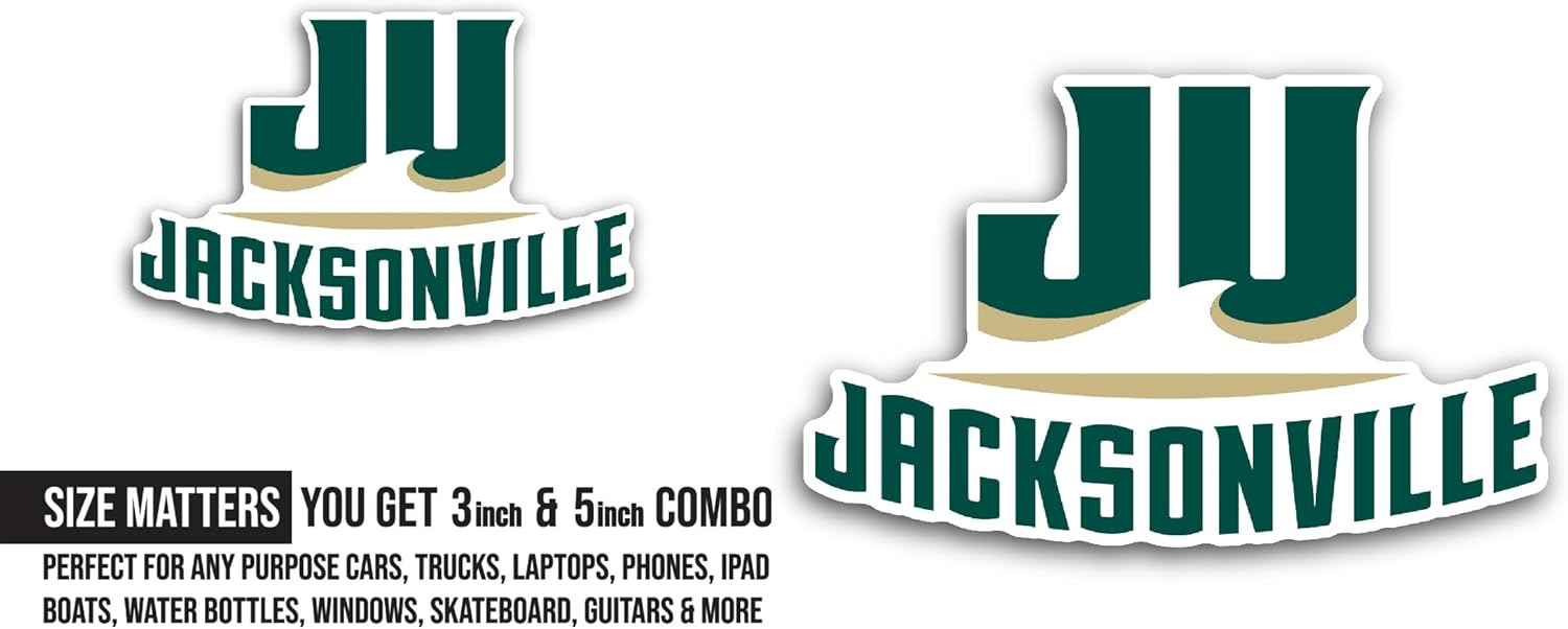 2 (Pieces) 3" and 5" Jacks0nville Sticker, Waterproof Vinyl Decals for Many Purpose Like Cars, Trucks, Laptops, Phones, Windows and More