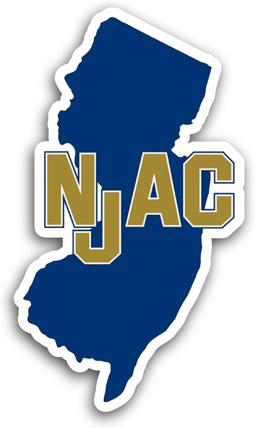2 (Pieces) 3" and 5" New Jersey Athl3tic Conference Sticker, Waterproof Vinyl Decals for Many Purpose Like Cars, Trucks, Laptops, Phones, Windows and More
