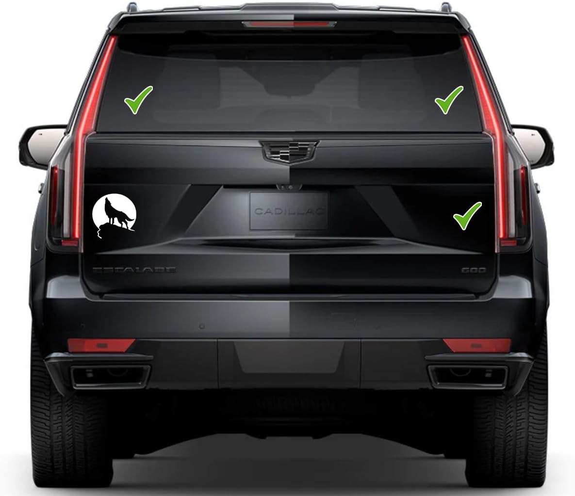 Wolf Howling at Moon Window Vinyl Decal Sticker 6" (White), Waterproof Vinyl Decals for Many Purpose Like Cars, Trucks, Laptops, Phones, Windows and More