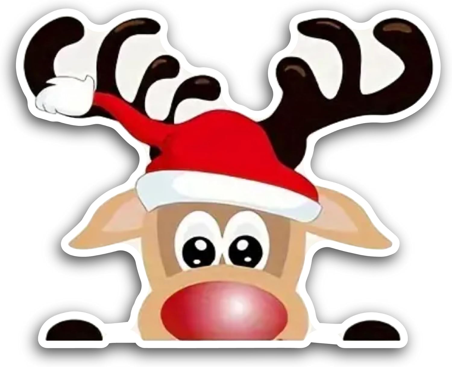 2 (Pieces) 3" and 5" Christmas Elk Sticker, Waterproof Vinyl Decals for Many Purpose Like Cars, Trucks, Laptops, Phones, Windows and More