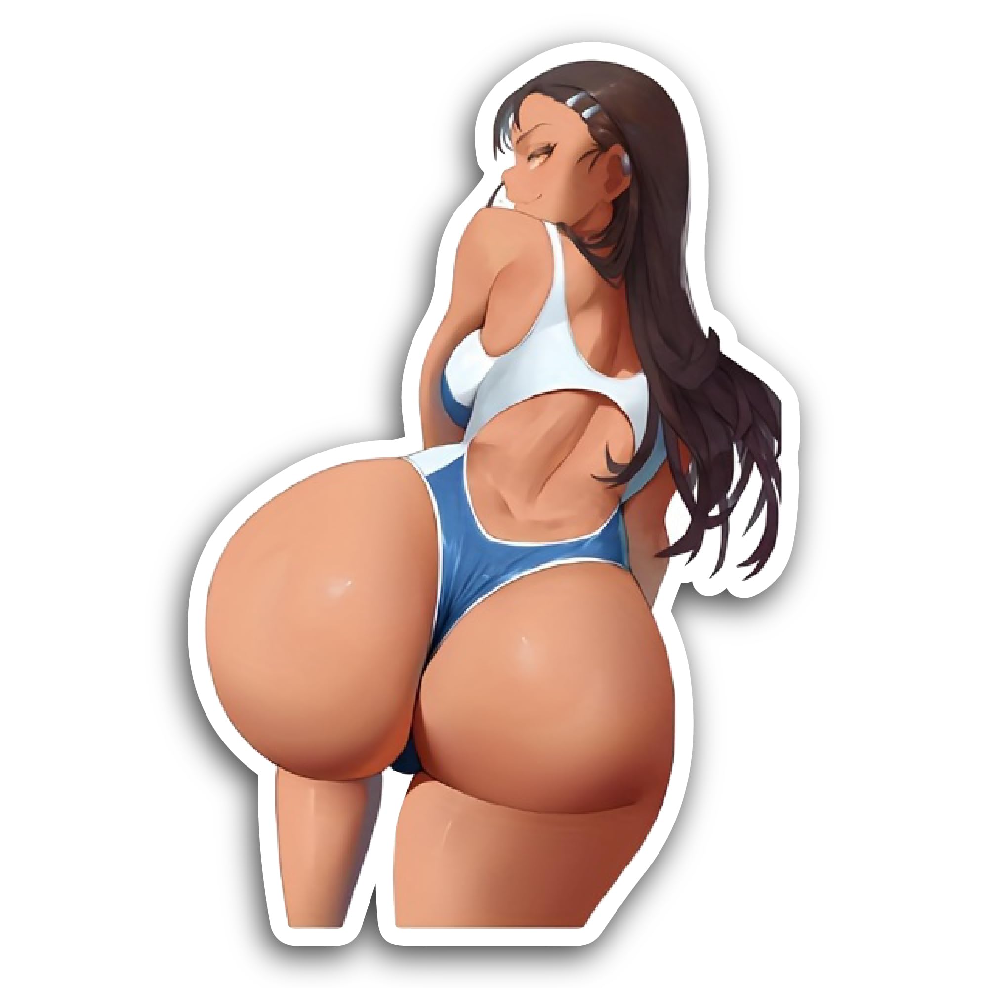 2 (Pieces) 3" and 5" Cartoon Girl Sticker, Waterproof Vinyl Decals for Many Purpose Like Cars, Truck