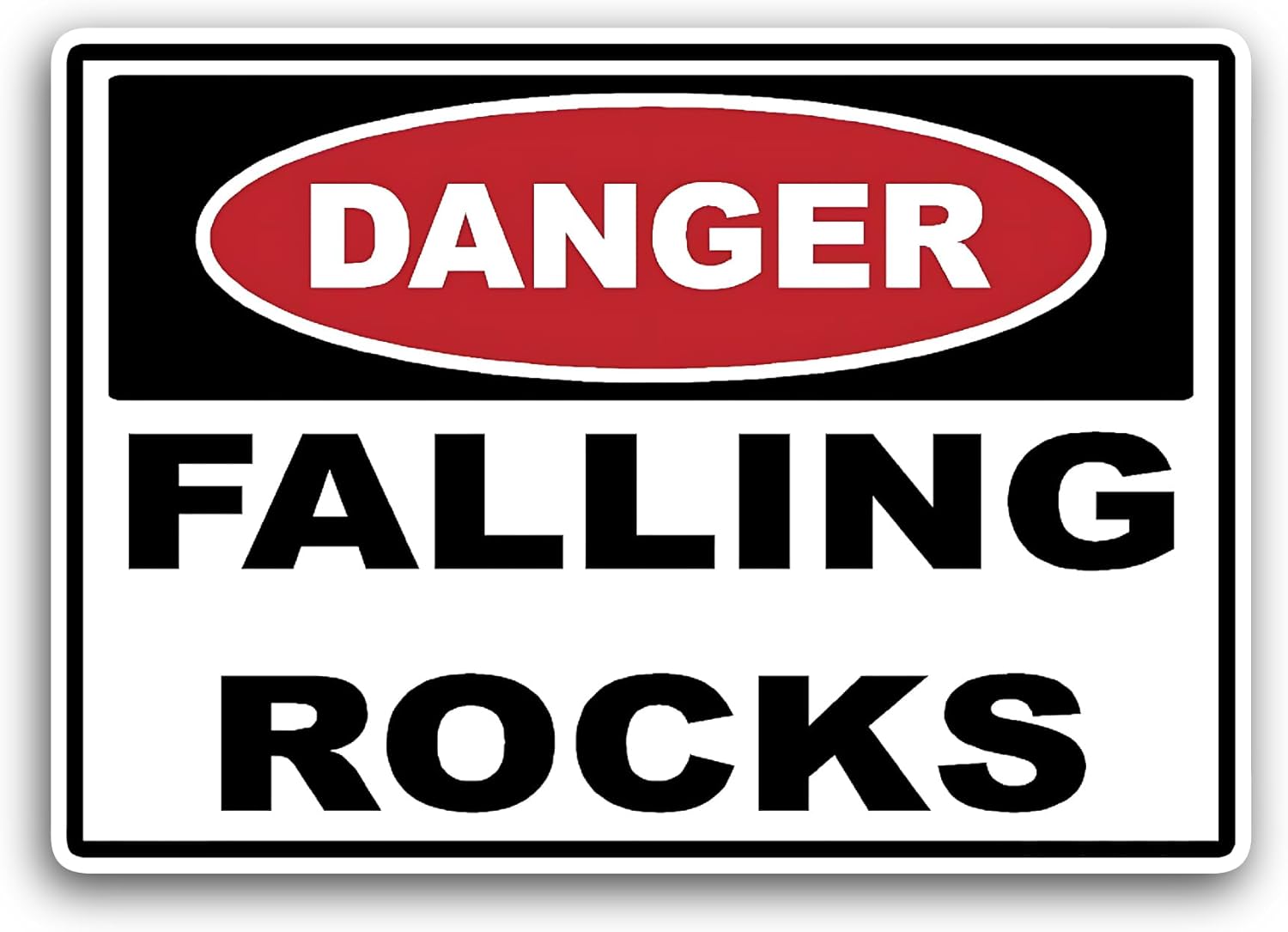 2 (Pieces) 3" and 5" Falling Rocks Sticker, Waterproof Vinyl Decals for Many Purpose Like Cars, Trucks, Laptops, Phones, Windows and More