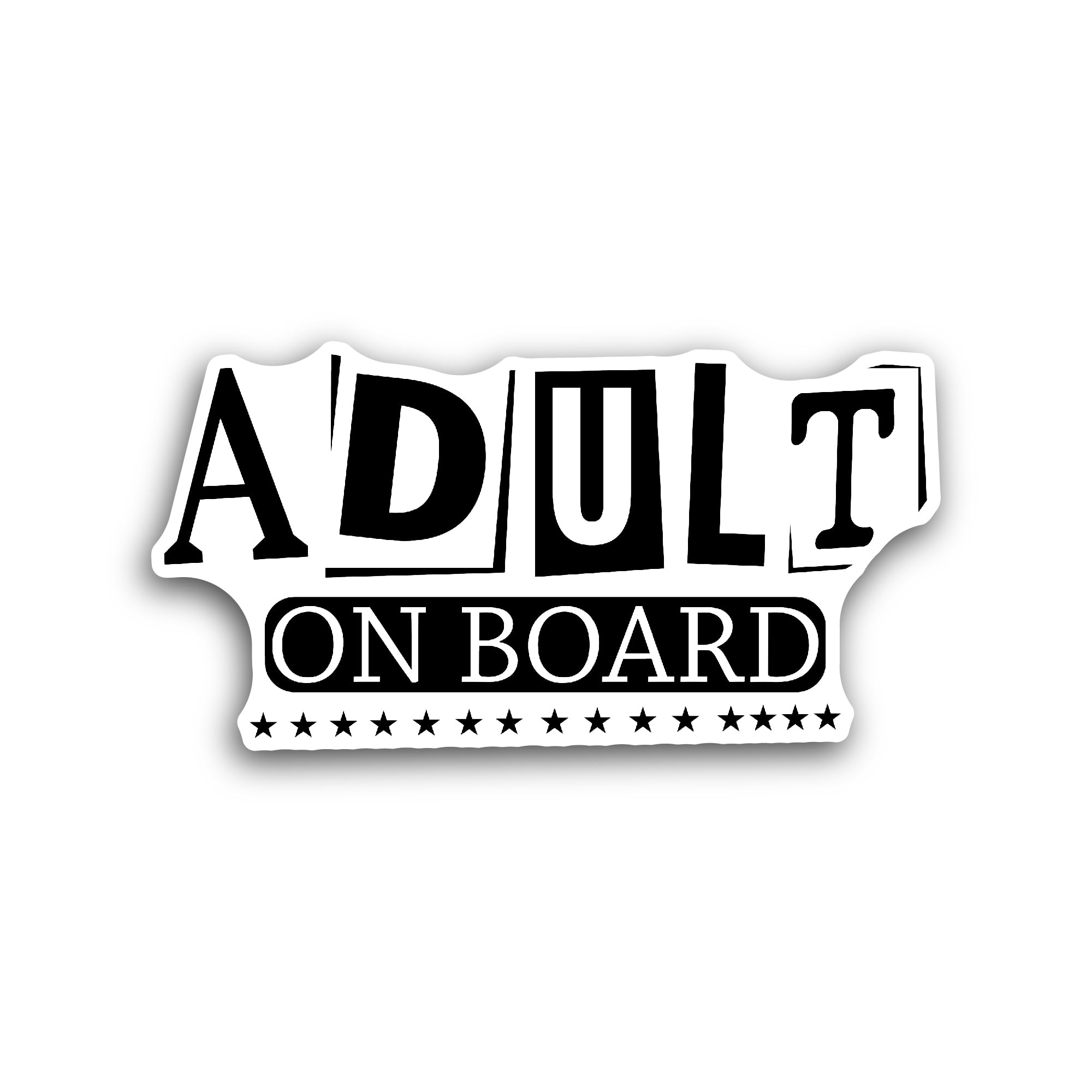 2 (Pieces) 3" and 5" Adult on Board Sticker, Waterproof Vinyl Decals for Many Purpose Like Cars, Tru