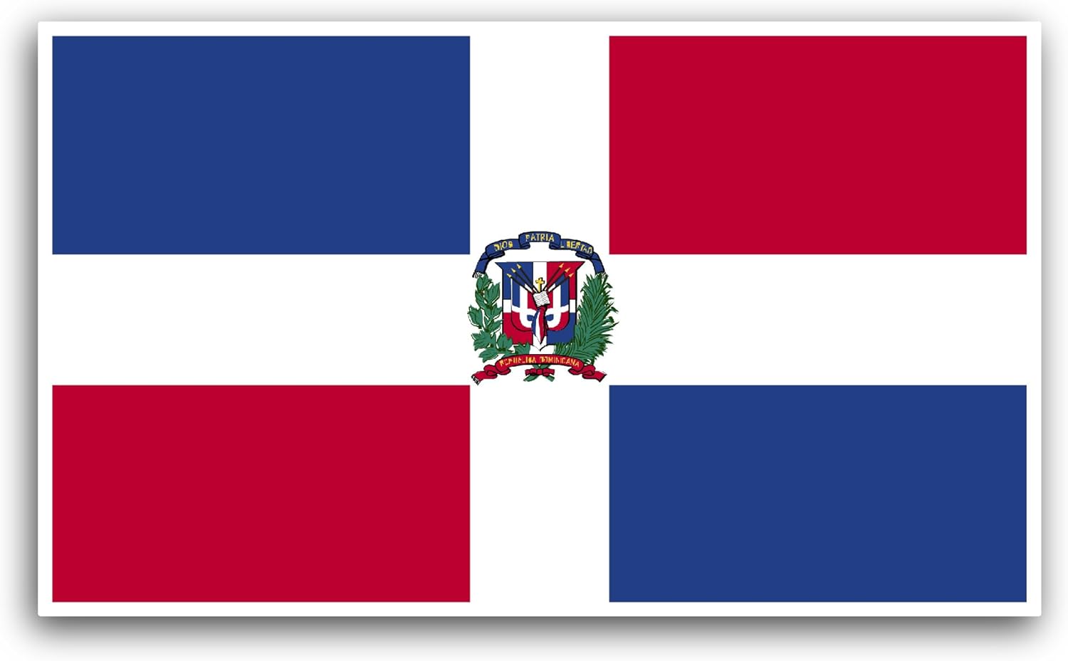 2 (Pieces) 3" and 5" Dominican Republic Sticker, Waterproof Vinyl Decals for Many Purpose Like Cars, Trucks, Laptops, Phones, Windows and More
