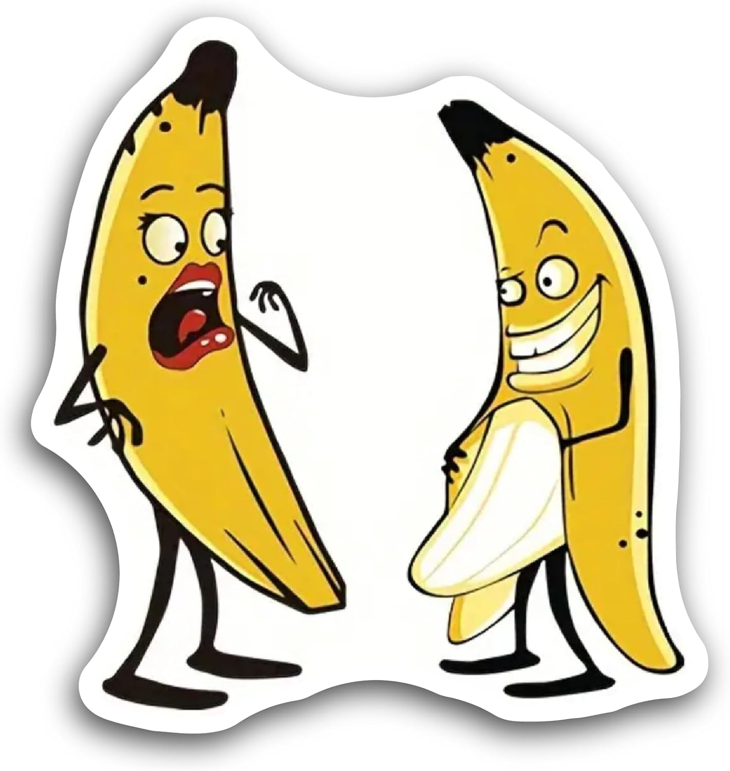 2 (Pieces) 3" and 5" Couple Bananas Sticker, Waterproof Vinyl Decals for Many Purpose Like Cars, Trucks, Laptops, Phones, Windows and More