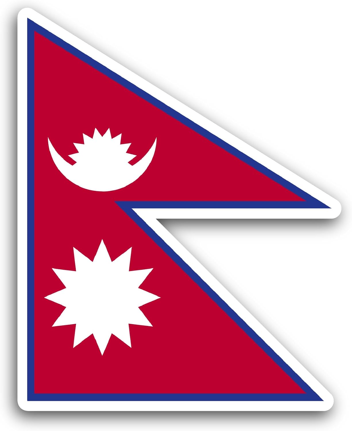 2 (Pieces) 3" and 5" Nepal Flag Sticker, Waterproof Vinyl Decals for Many Purpose Like Cars, Trucks, Laptops, Phones, Windows and More