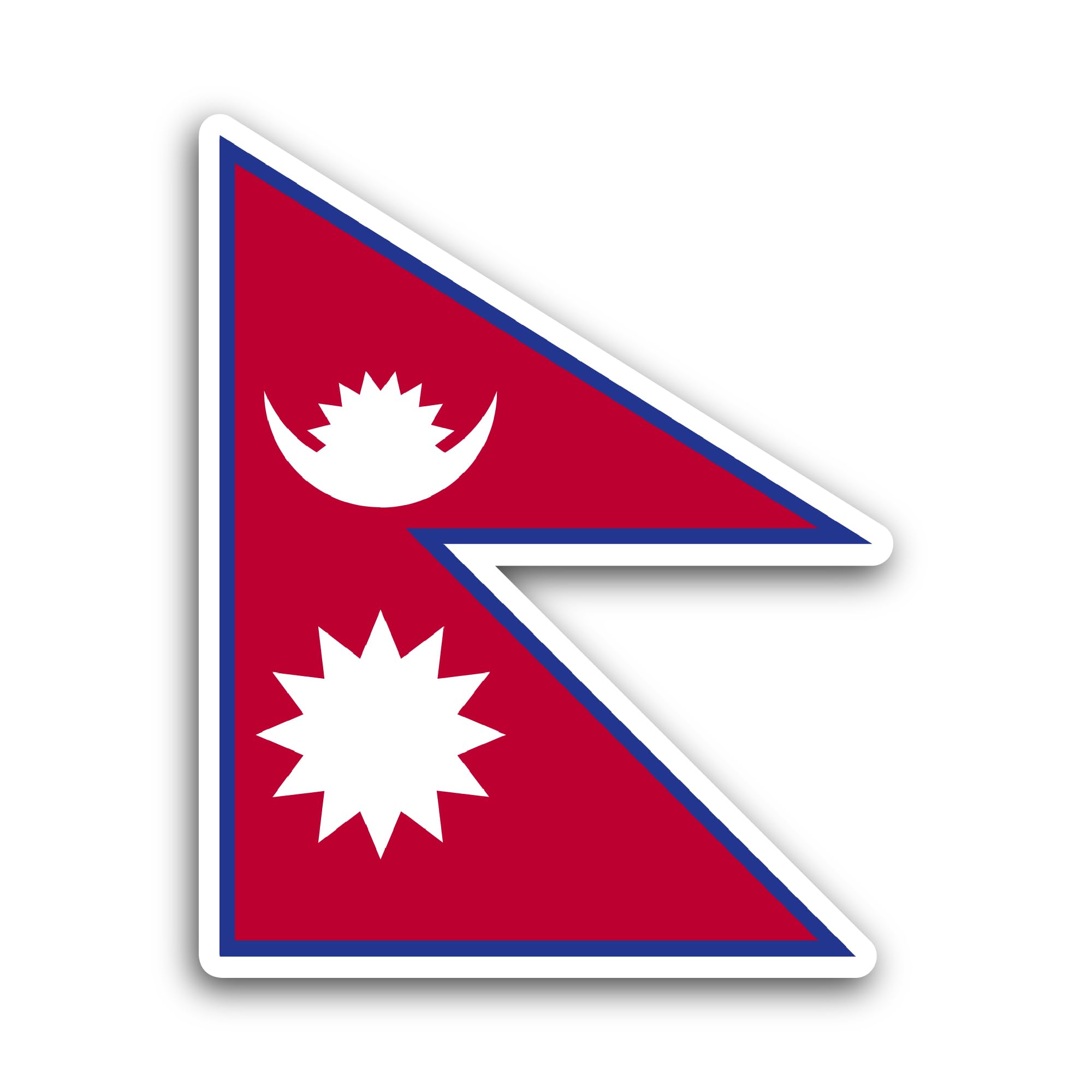 2 (Pieces) 3" and 5" Nepal Flag Sticker, Waterproof Vinyl Decals for Many Purpose Like Cars, Trucks,