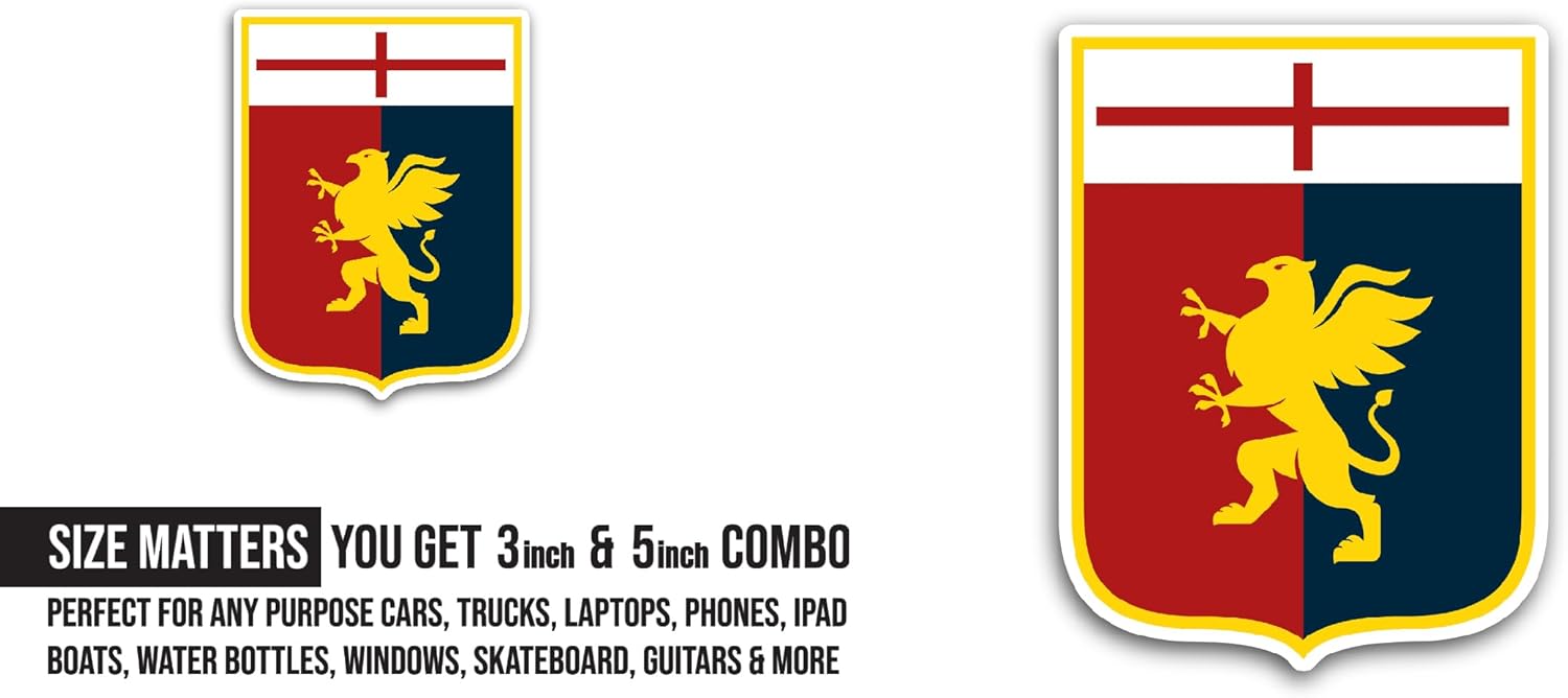2 (Pieces) 3" and 5" Gen0a FC Sticker, Waterproof Vinyl Decals for Many Purpose Like Cars, Trucks, Laptops, Phones, Windows and More