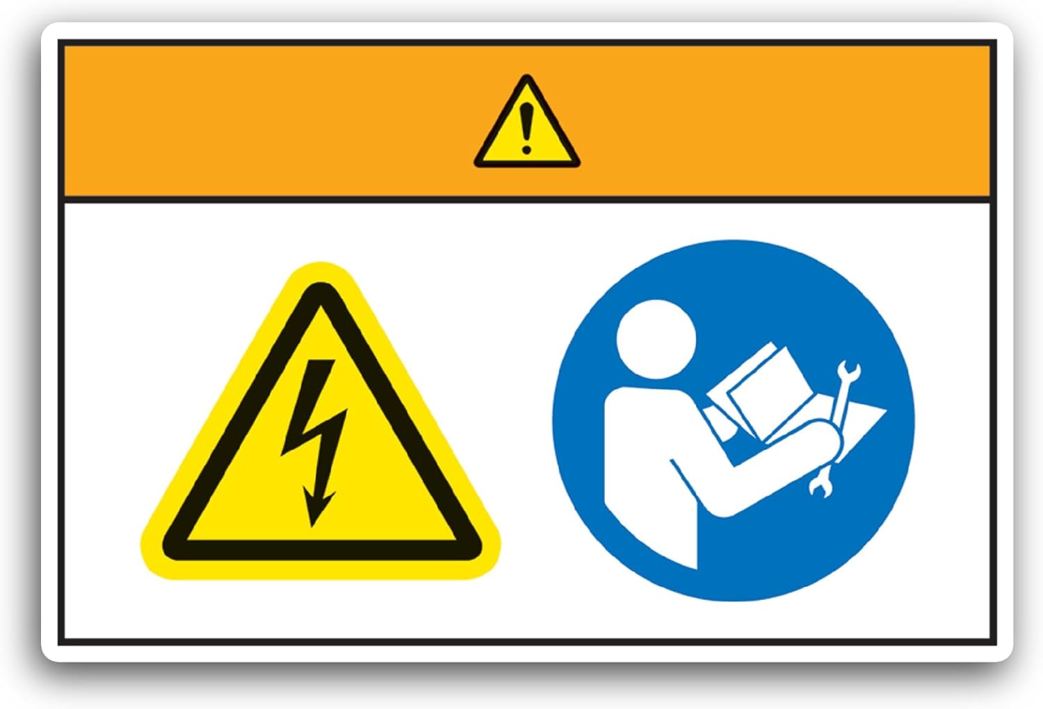 2 (Pieces) 3" and 5" Warning Electric Shock Hazard Symbol Sign Sticker, Waterproof Vinyl Decals for Many Purpose Like Cars, Trucks, Laptops, Phones, Windows and More