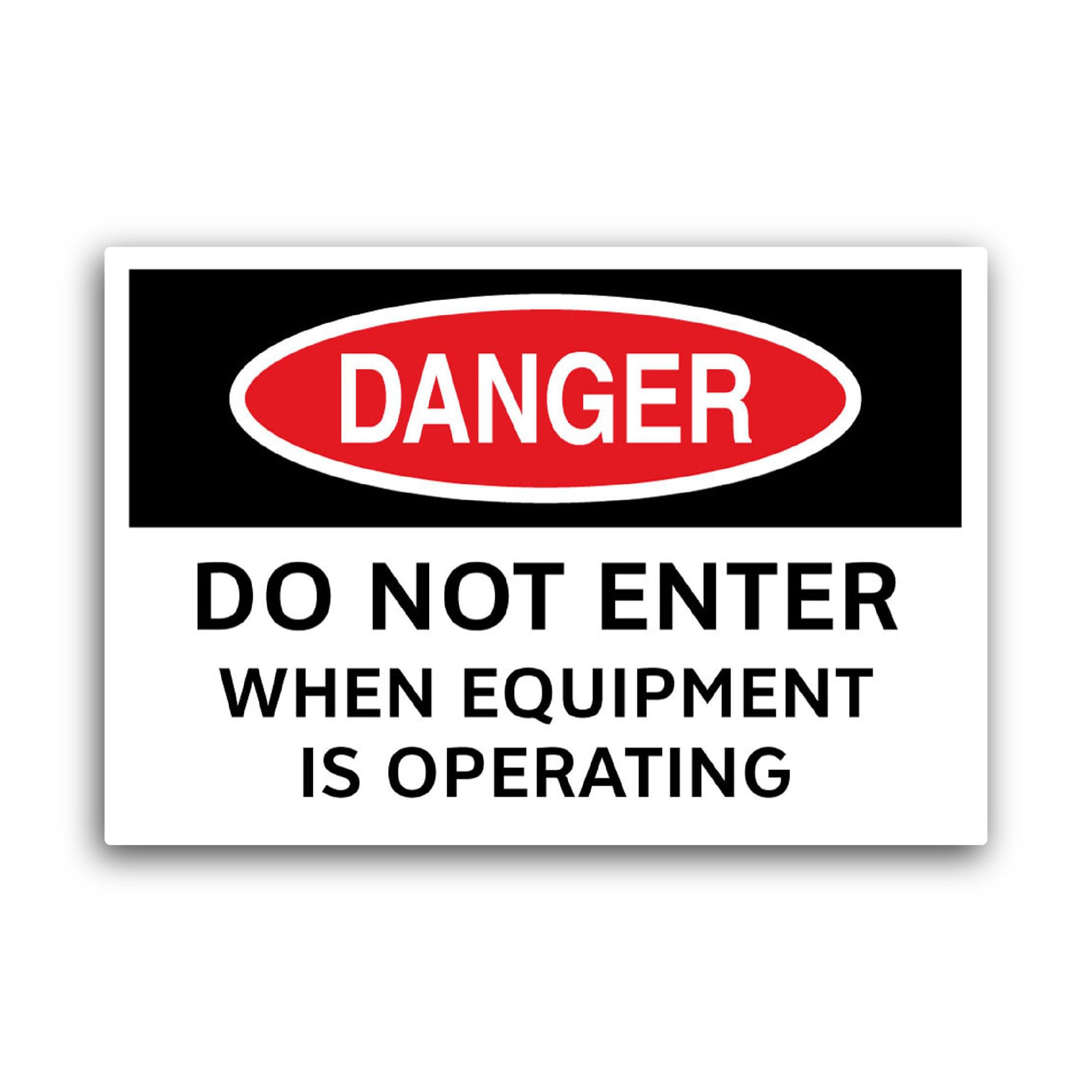 2 (Pieces) 3" and 5" Do Not Enter When Equipment is Operating Sticker, Waterproof Vinyl Decals for M