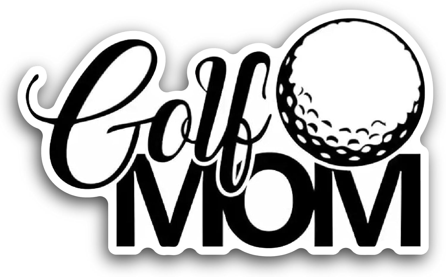 2 (Pieces) 3" and 5" Golf Mom Sticker, Waterproof Vinyl Decals for Many Purpose Like Cars, Trucks, Laptops, Phones, Windows and More