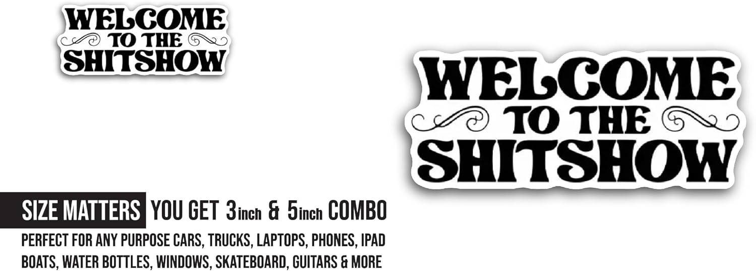 2 (Pieces) 3" and 5" Welcome Text Sticker, Waterproof Vinyl Decals for Many Purpose Like Cars, Trucks, Laptops, Phones, Windows and More