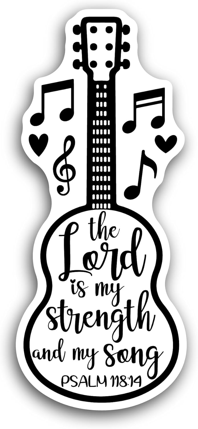 2 (Pieces) 3" and 5" The Lord is My Strength and My Soul Sticker, Waterproof Vinyl Decals for Many Purpose Like Cars, Trucks, Laptops, Phones, Windows and More