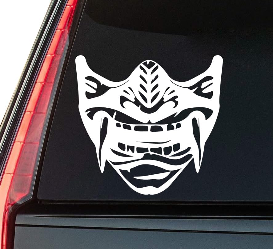 Scary Monster Face Window Vinyl Decal Sticker 6" (White), Waterproof Vinyl Decals for Many Purpose Like Cars, Trucks, Laptops, Phones, Windows and More
