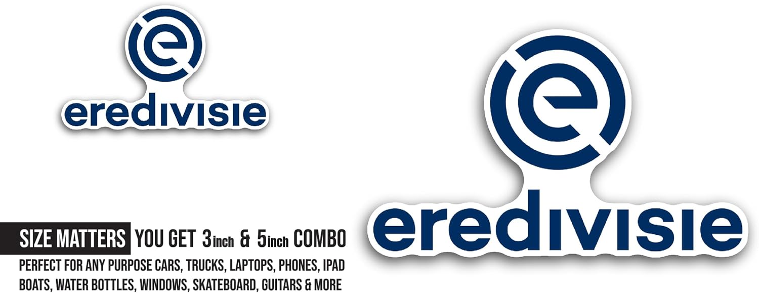 2 (Pieces) 3" and 5" Eredivis1e Sticker, Waterproof Vinyl Decals for Many Purpose Like Cars, Trucks, Laptops, Phones, Windows and More