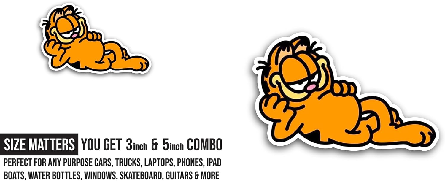 2 (Pieces) 3" and 5" Brown Cat Sticker, Waterproof Vinyl Decals for Many Purpose Like Cars, Trucks, Laptops, Phones, Windows and More