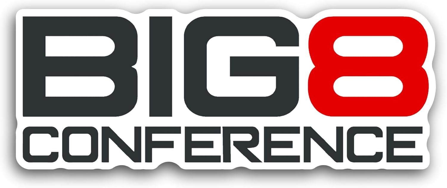 2 (Pieces) 3" and 5" Big 8 C0nference Sticker, Waterproof Vinyl Decals for Many Purpose Like Cars, Trucks, Laptops, Phones, Windows and More