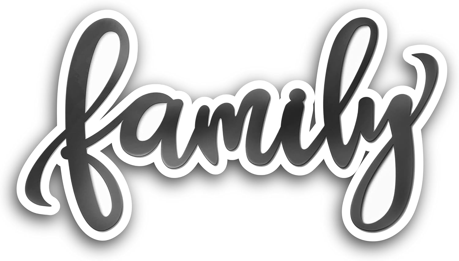 2 (Pieces) 3" and 5" Family in Black Color Decal Sticker, Waterproof Vinyl Decals for Many Purpose Like Cars, Trucks, Laptops, Phones, Windows and More