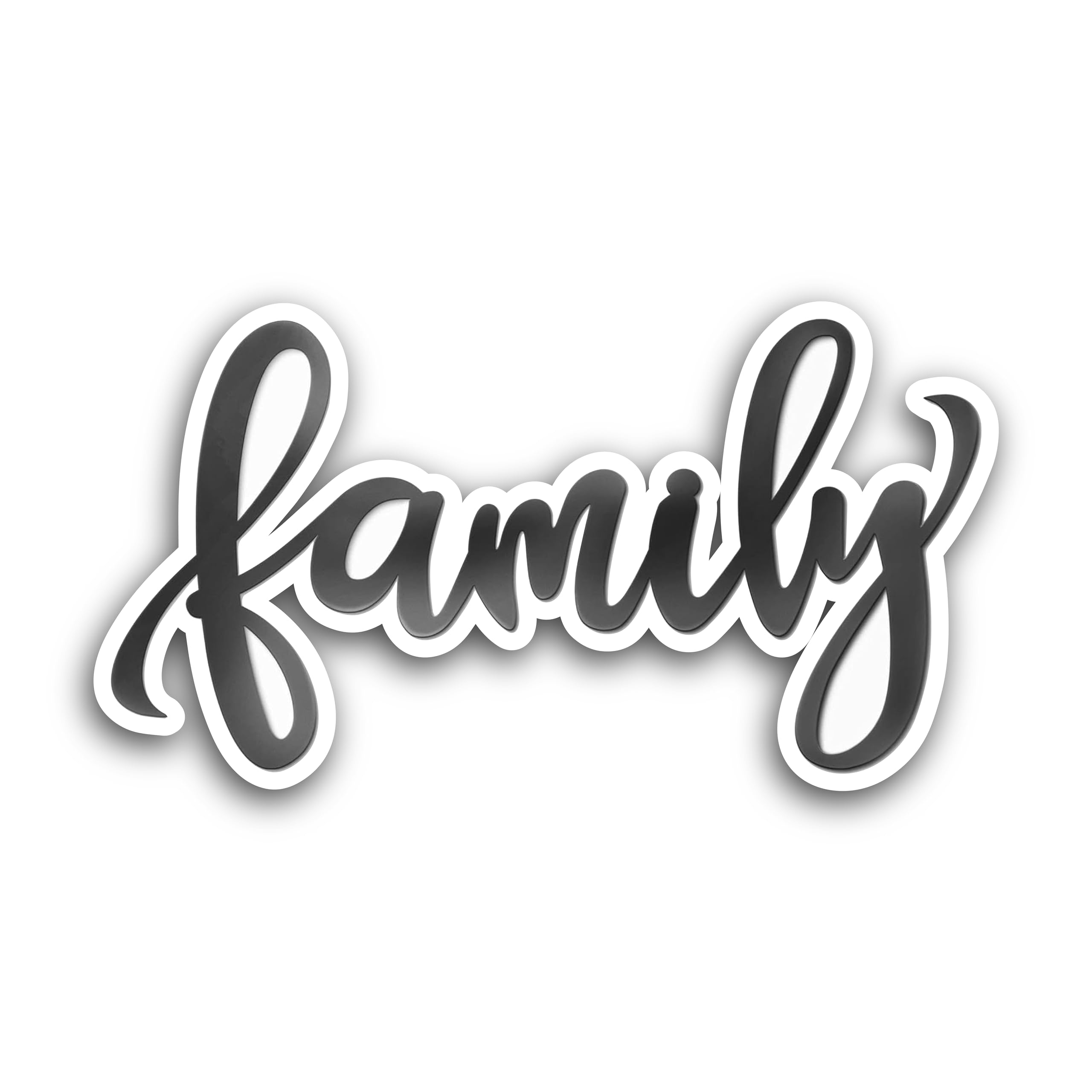 2 (Pieces) 3" and 5" Family in Black Color Decal Sticker, Waterproof Vinyl Decals for Many Purpose L