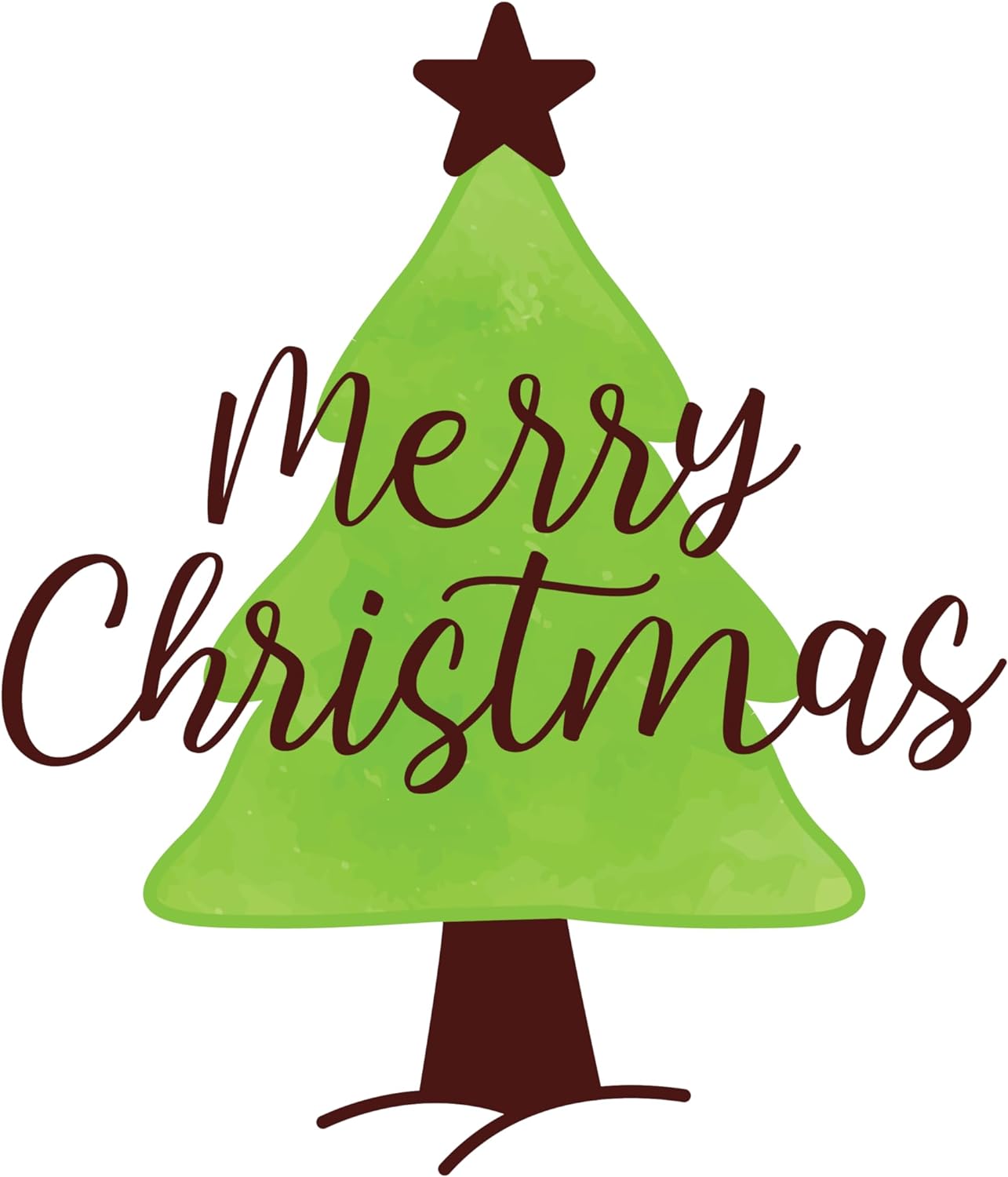 Inspirational Quote Merry Christmas Green Tree with Star Motivational Sticker Vinyl Decal Motivation Stickers- 5" Vinyl Sticker Waterproof