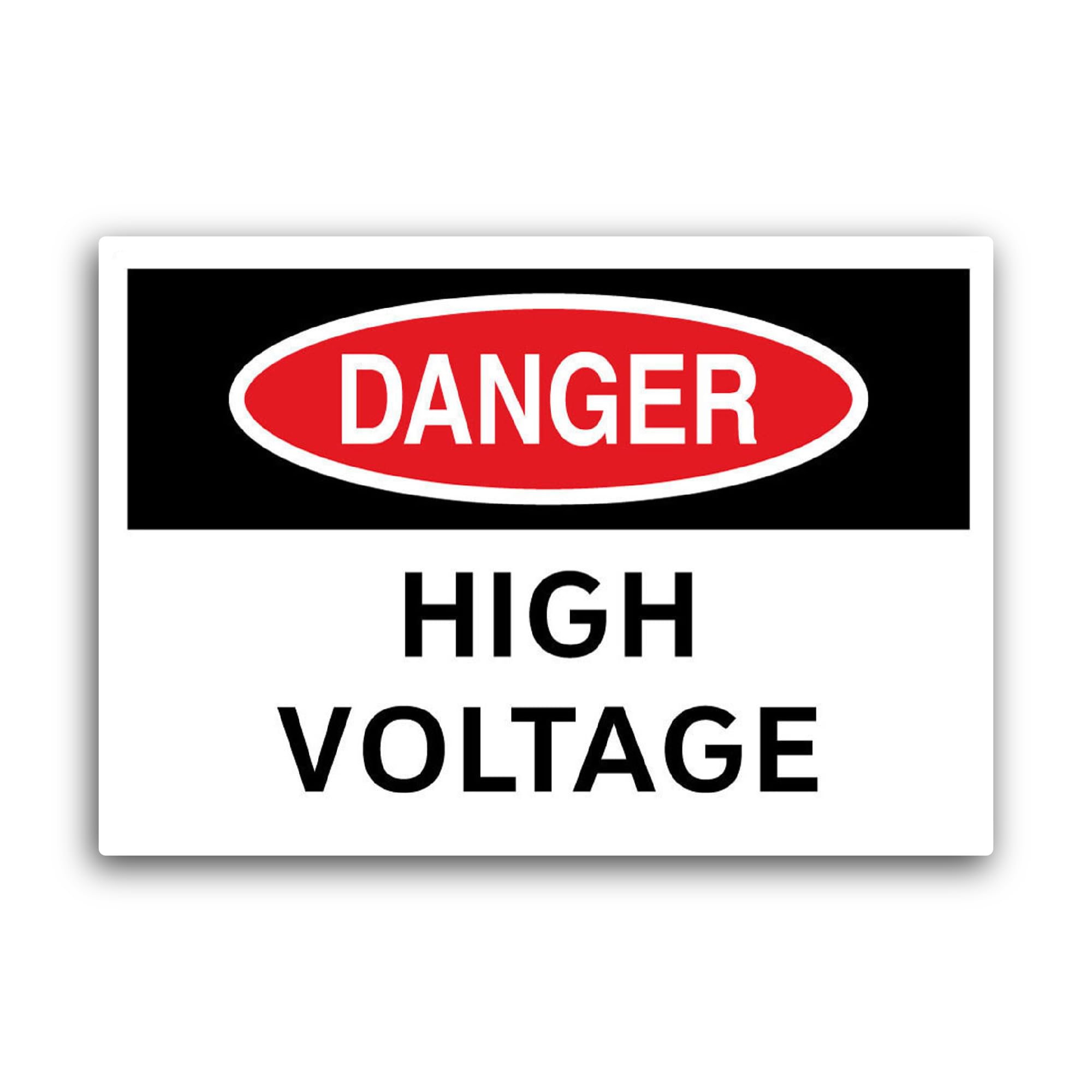 2 (Pieces) 3" and 5" Danger High V0ltage Sticker, Waterproof Vinyl Decals for Many Purpose Like Cars