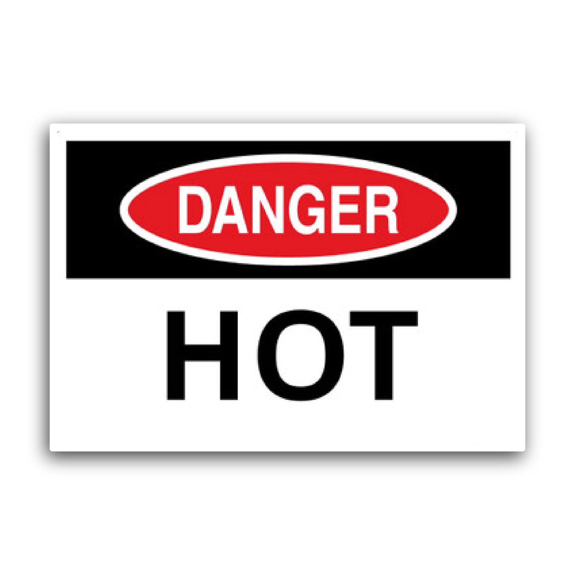 2 (Pieces) 3" and 5" Danger Sign - Hot Sticker, Waterproof Vinyl Decals for Many Purpose Like Cars, 