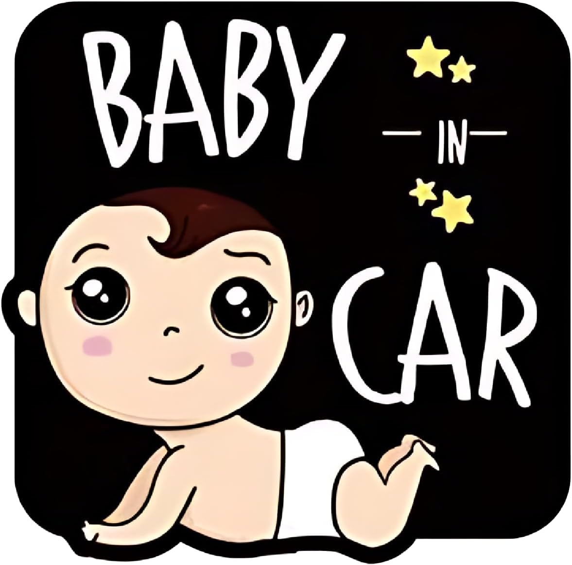 Baby Car Window Vinyl Decal Sticker 6" (White), Waterproof Vinyl Decals for Many Purpose Like Cars, Trucks, Laptops, Phones, Windows and More