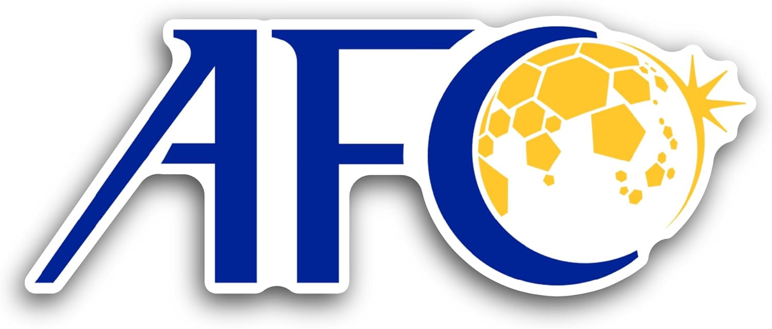 2 (Pieces) 3" and 5" Asian F00tball Confederation Sticker, Waterproof Vinyl Decals for Many Purpose Like Cars, Trucks, Laptops, Phones, Windows and More