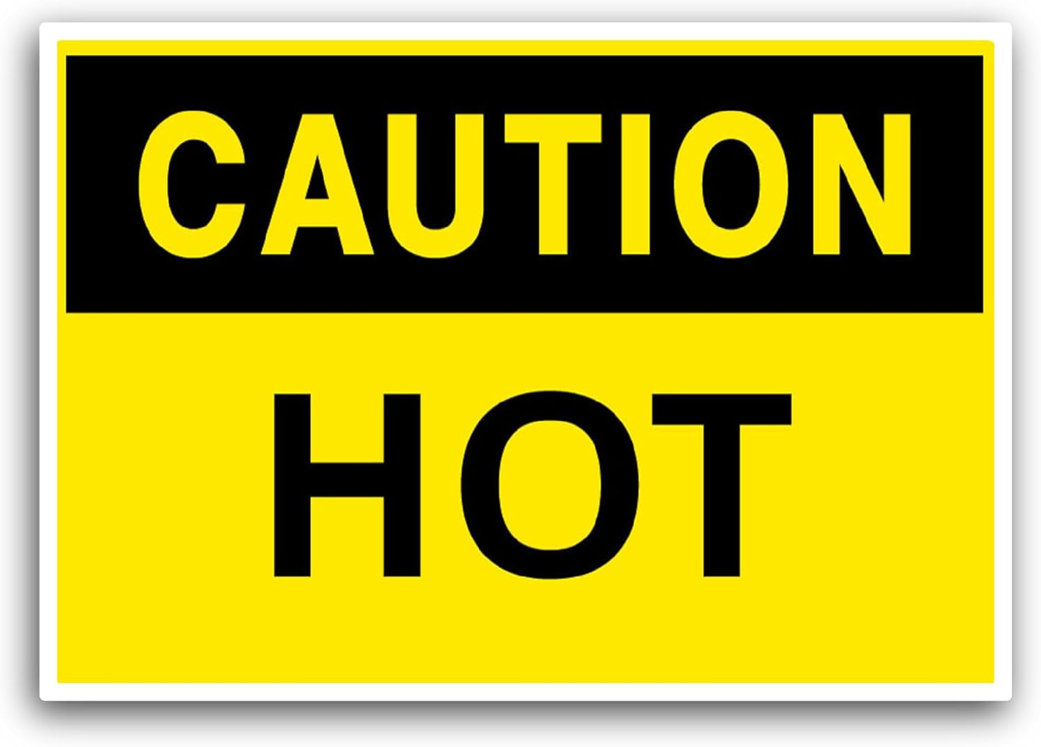 2 (Pieces) 3" and 5" Caution H0t Sticker, Waterproof Vinyl Decals for Many Purpose Like Cars, Trucks, Laptops, Phones, Windows and More