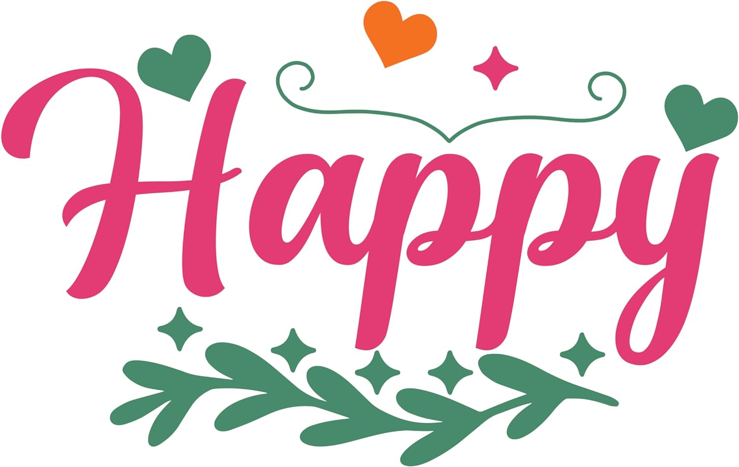 Inspirational Quote "Happy, Vector Sticker" Motivational Sticker Vinyl Decal Motivation Stickers- 5" Vinyl Sticker Waterproof