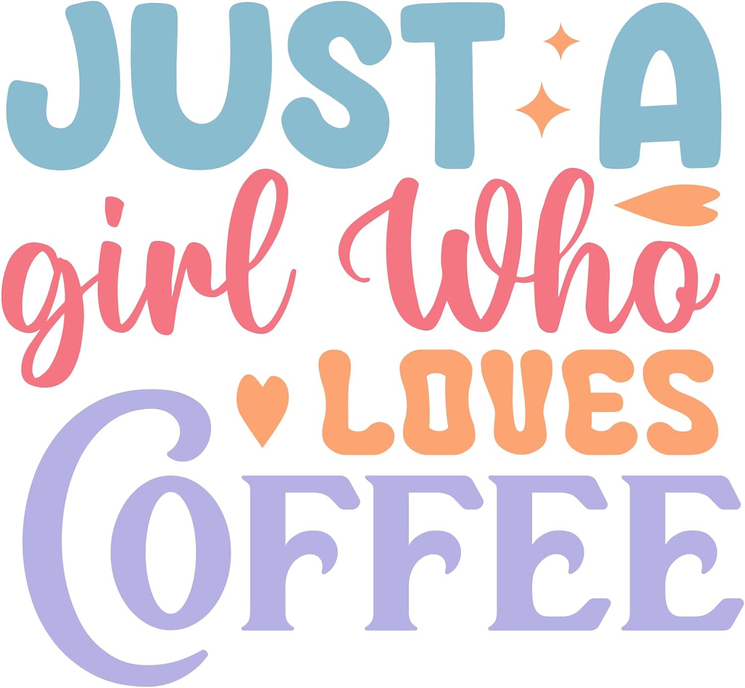 Inspirational Quote "Just A Girl Who Loves Coffee, Sticker" Motivational Sticker Vinyl Decal Motivation Stickers- 5" Vinyl Sticker Waterproof