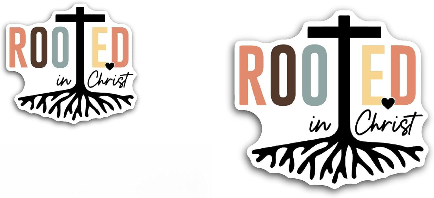 2 (Pieces) 3" and 5" Rooted Sticker, Waterproof Vinyl Decals for Many Purpose Like Cars, Trucks, Laptops, Phones, Windows and More