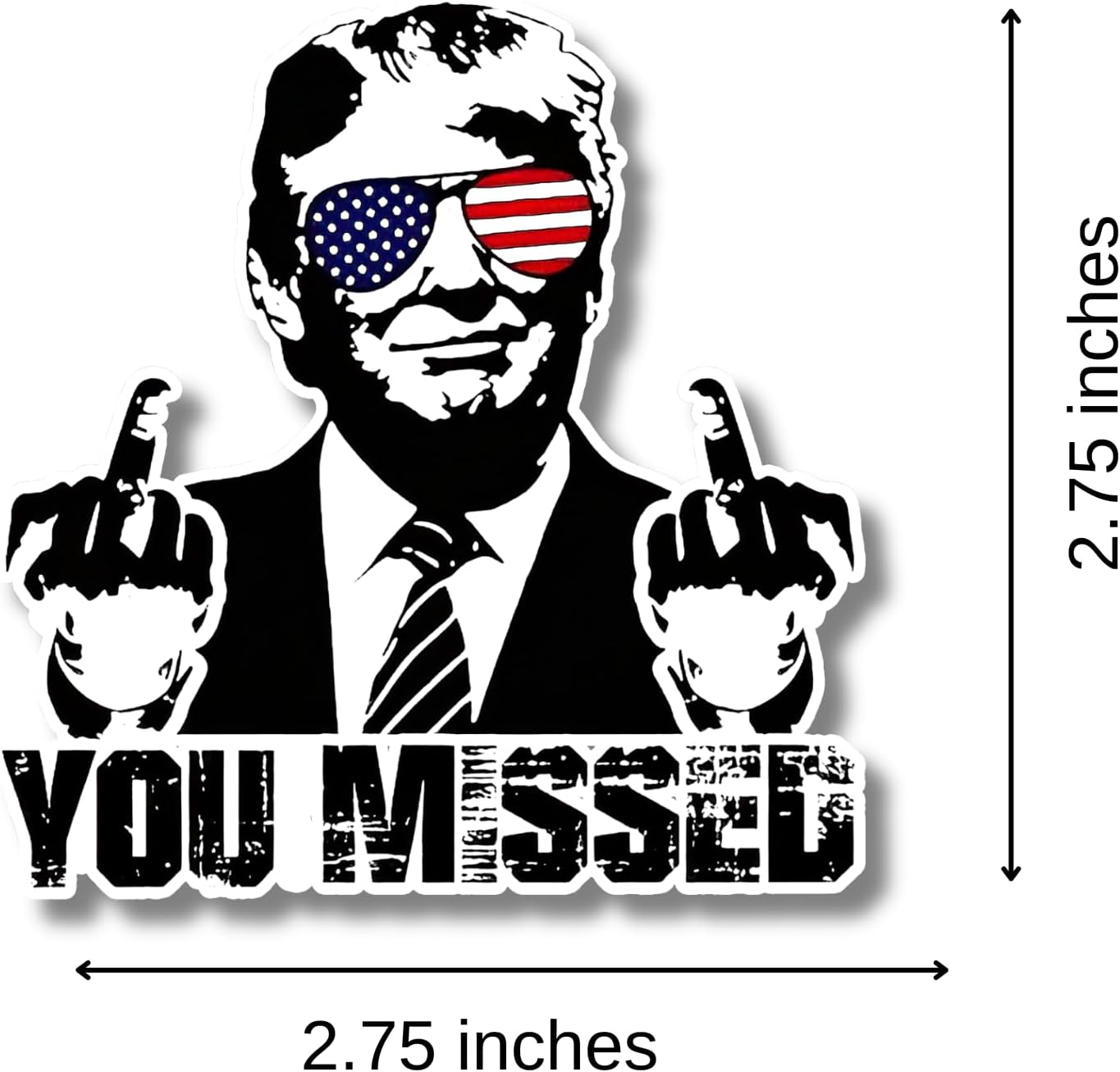 Trump 2024 Sticker, 3" Trump Stickers, Trump Bumper Sticker 2024, Funny Trump Decal Vinyl for Car, Truck, Window, Laptop, Great Gift for Any Patriot (3 pcs) (You Missed)